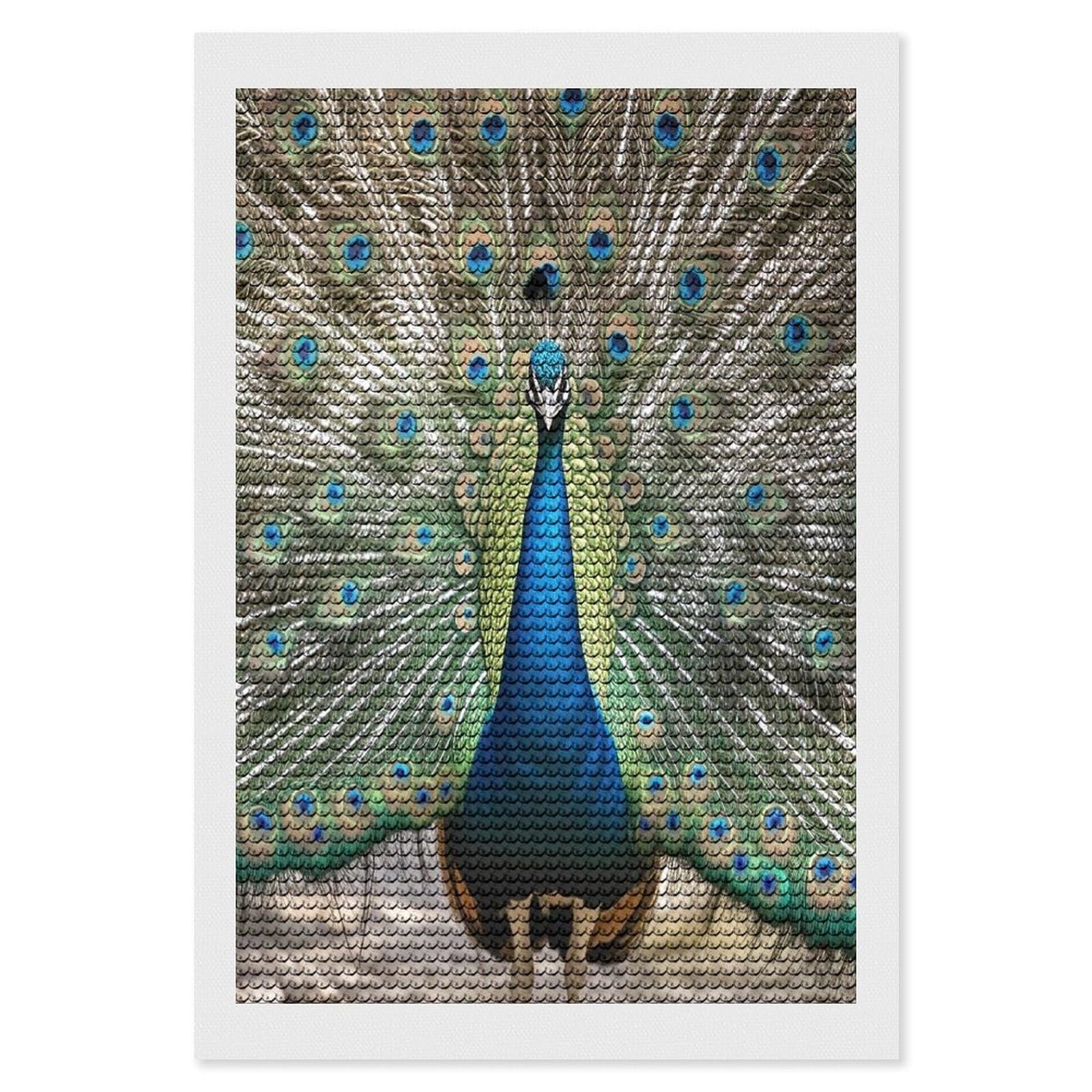FekiLoot Peacock Pattern Diamond Painting Kits for Adults Round Paint with Diamonds Pictures Gem Art Painting Kits Personalized Diamond Art Full Drill for Beginners Home Wall Decor