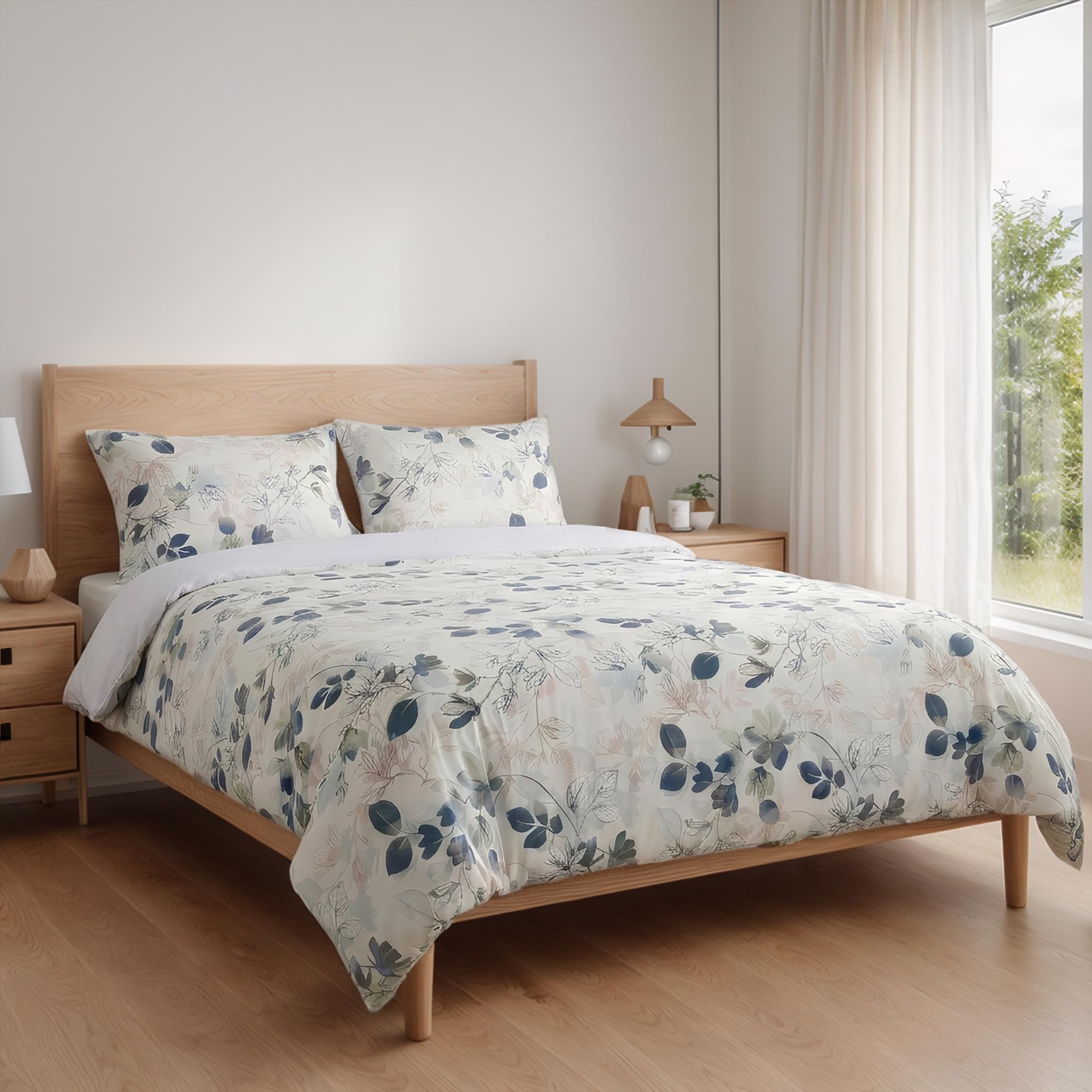 Etrexonline Juego de Funda Nórdica 3 Piezas Cama 135 Microfibra Extra Suave Transpirable - 1 Funda Edredón 220x220 cm y 2 Fundas de Almohada 50x70 cm (Eucalipto) — view 13