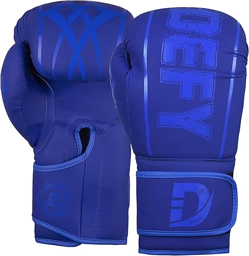 DEFY - Guantes de boxeo para hombres y mujeres, guantes de boxeo de cuero sintético de alta calidad para entrenamiento, perfectos para boxear bolsas