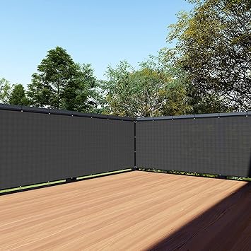 TANG 3 x 50 Balcony Privacy Screen Fence for Apartment Deck Railing, 200GSM Heavy Duty Block Outdoor Privacy Fencing Cover for Patio Porch Backyard Screens, Black