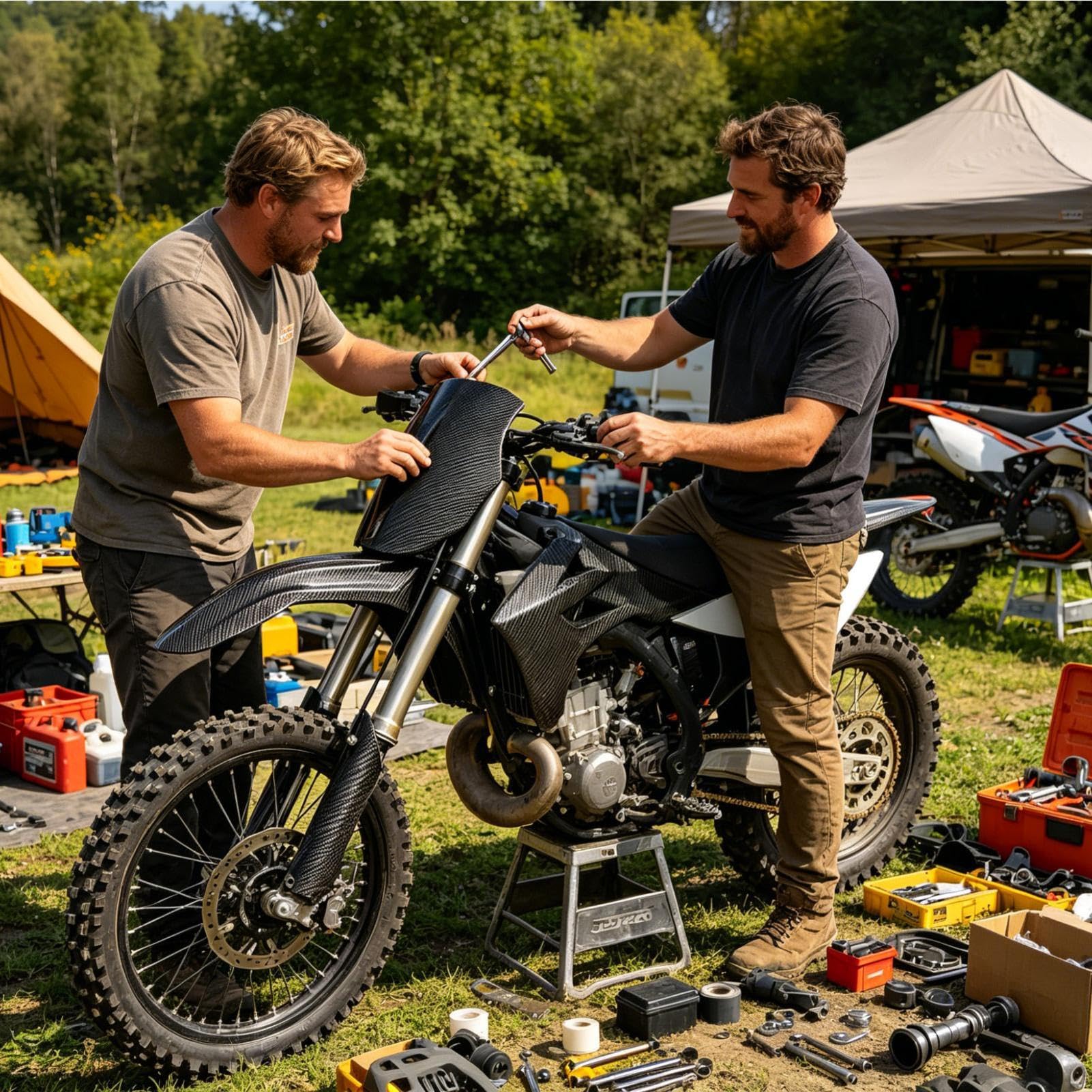 Parafango Moto Fibra Di Carbonio Leggera | Parafango Anteriore Moto Ricambio Da Avventure, Officine e Strada, Pendolarismo, Turismo, Guida con Ogni , Meccanici Fai Da
