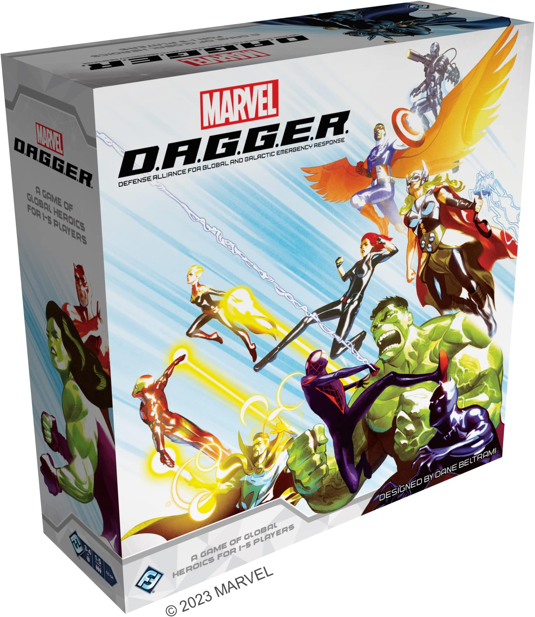 Asmodee Marvel D.A.G.G.E.R. Board Game - Unite as Iconic Heroes to Save The World, Cooperative Strategy Game for Kids & Adults, Ages 12+, 1-5 Players, 3-4 Hour Playtime
