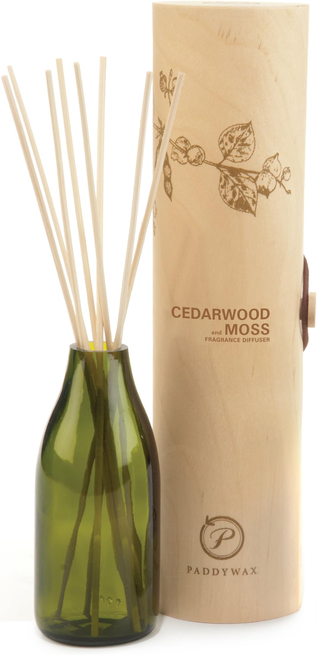 Paddywax Candles Eco Collection Aromatherapy Reed Oil Diffuser Set, Cedarwood & Moss