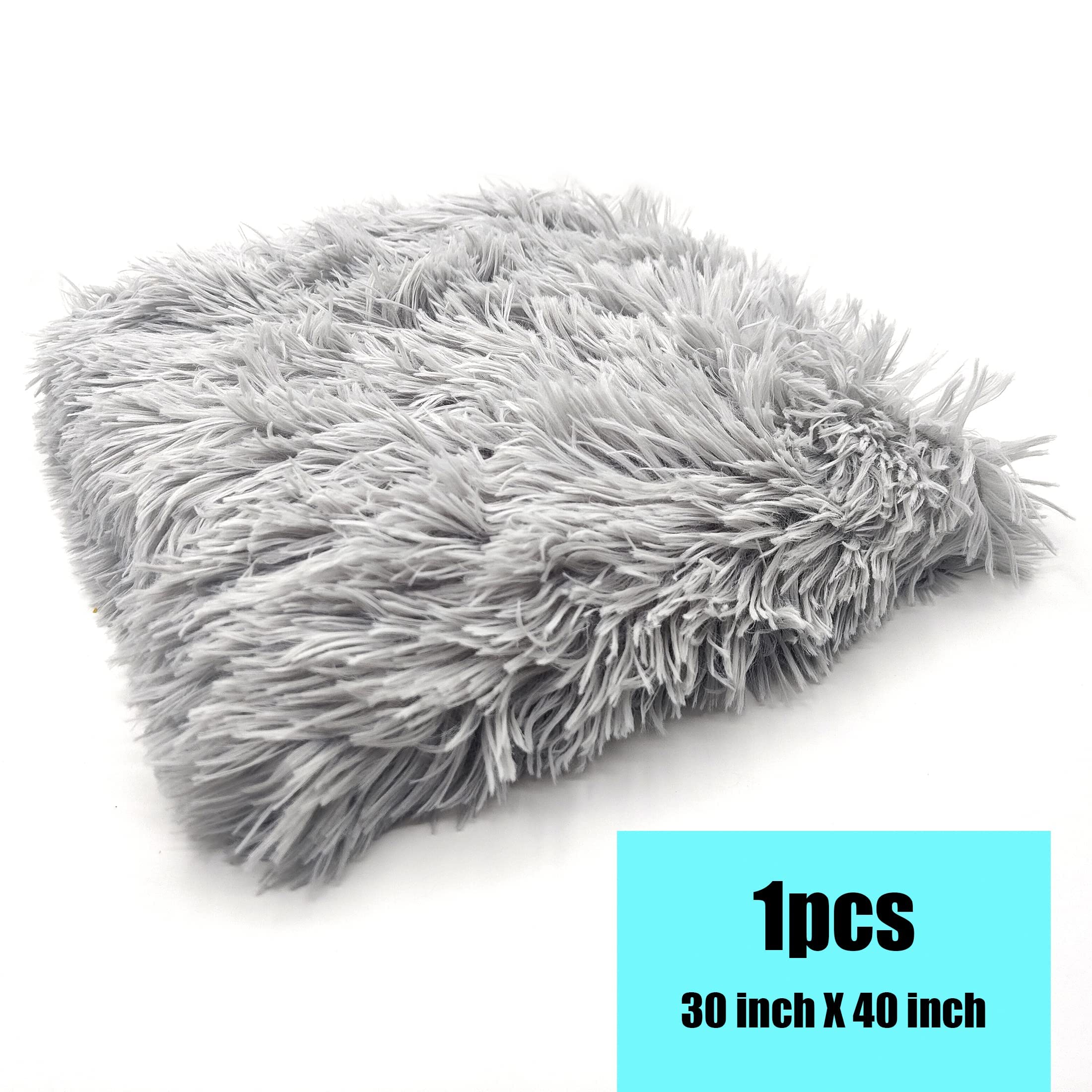 Petbuy Fluffy Fleece Reversible Dog & Cat Blanket - Super Soft, Washable, 40x30 Inches (Wine Red)