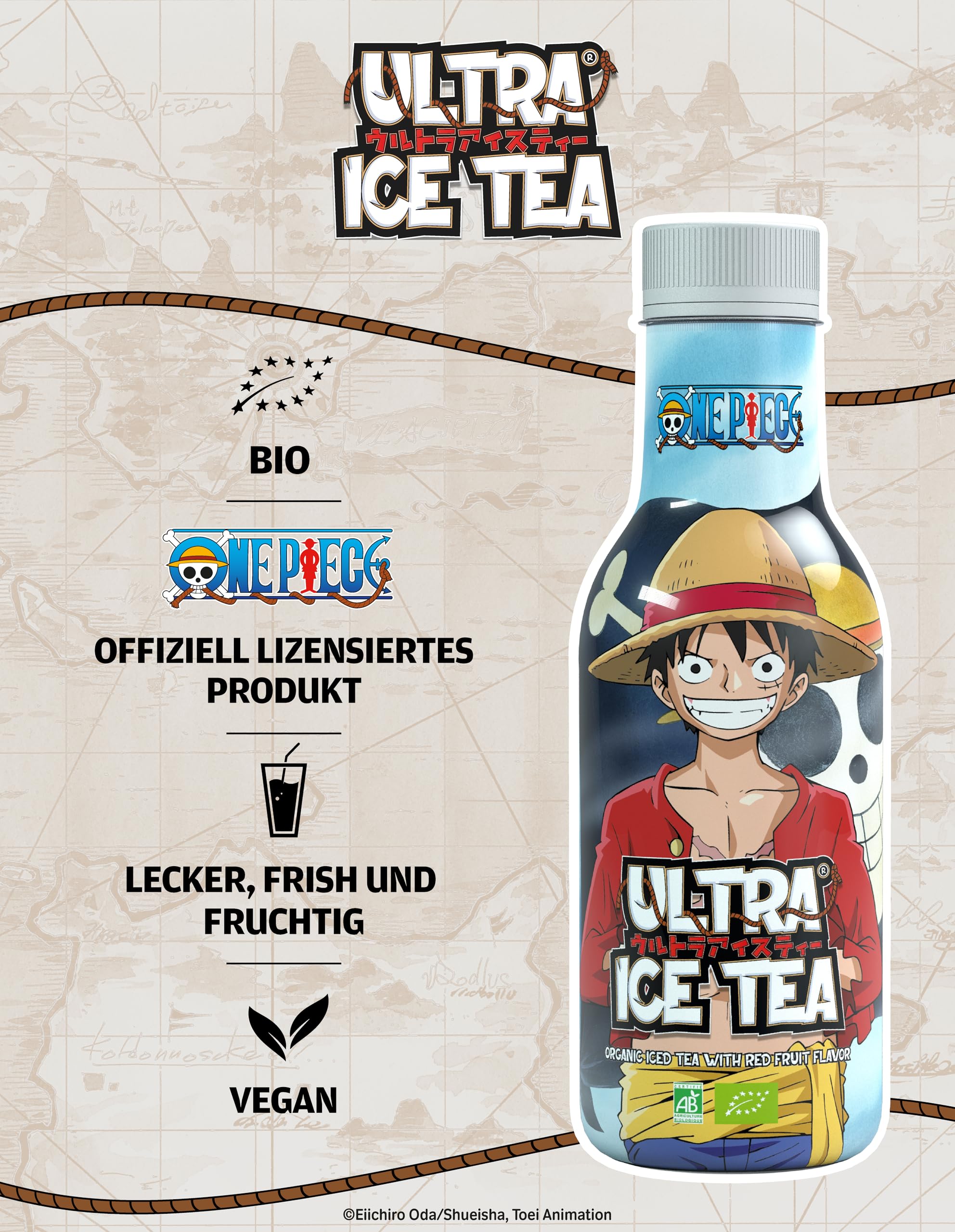 Té helado ecológico, One Piece Luffy - 500 ml