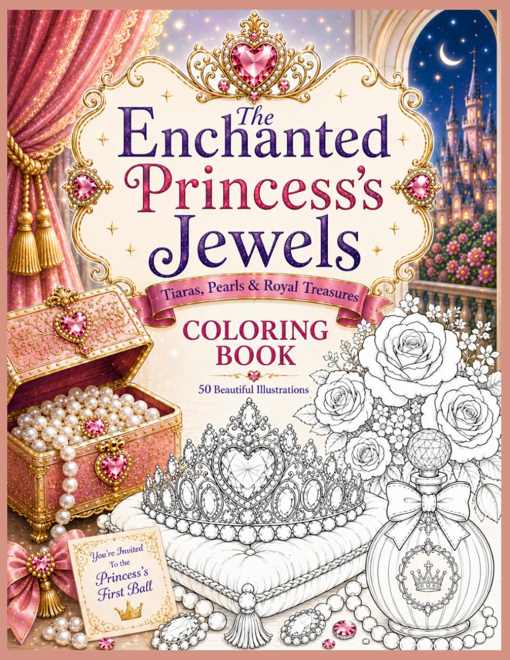 The Enchanted Princess's Jewels: A Princess Coloring Book for Girls Who Love Tiaras, Jewelry and Magical Dreams