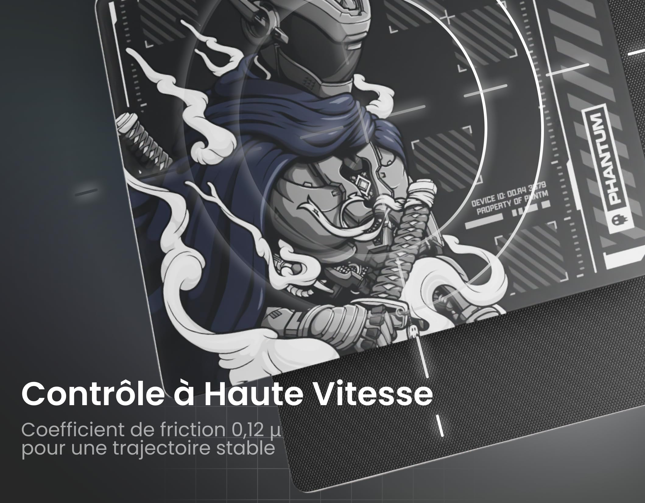 Phantum ZSO-01 - Tapis de Souris Gaming en Verre 490x420mm - Édition Limitée Numérotée - Surface Micro-Gravée Haute Précision - Base Silicone Antidérapante - Glisse Ultra Fluide & Stopping Power