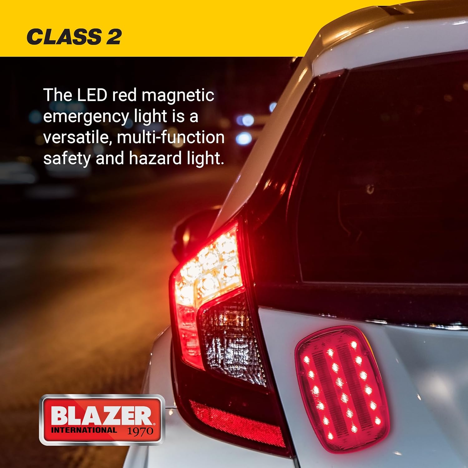 Blazer International 195C6350 LED Magnetic Emergency Safety Light – Red, Battery Powered, Dual Flash Modes, High-Visibility Warning Beacon for Roadside, Construction, and Farm Use Automotive Accesory