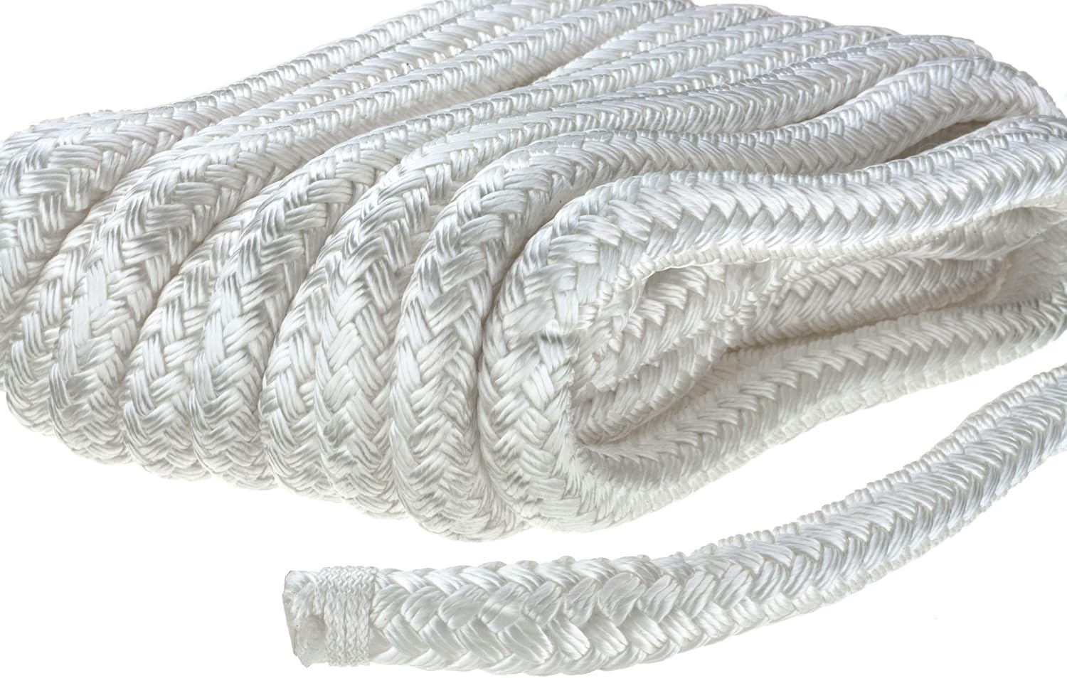Seachoice Double Braid Nylon Dock Line with Eye Splice, PreShrunk