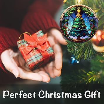 Christmas Ornaments 2026 - Ceramic Christmas Tree Hanging Ornaments - Heirloom Keepsake Ornaments for Xmas Tree Decorations - Holiday Home Decor Xmas Gifts Ideas - Adornos De Navidad