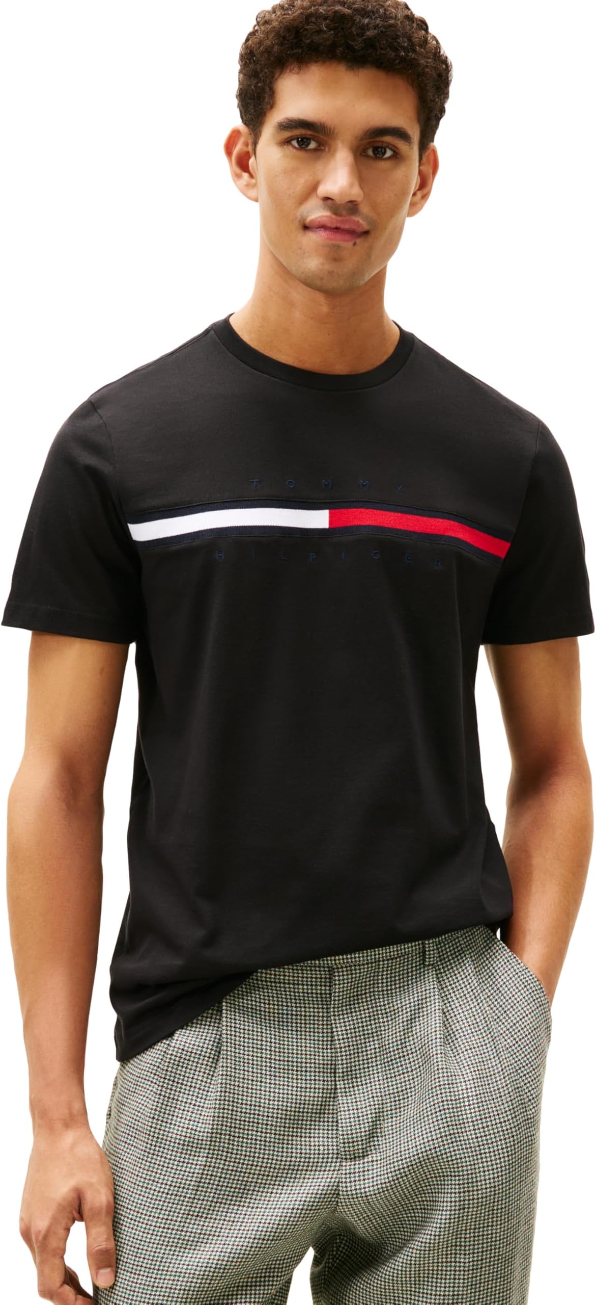 Tommy Hilfiger Men's Short Sleeve Signature Stripe Graphic T-shirt