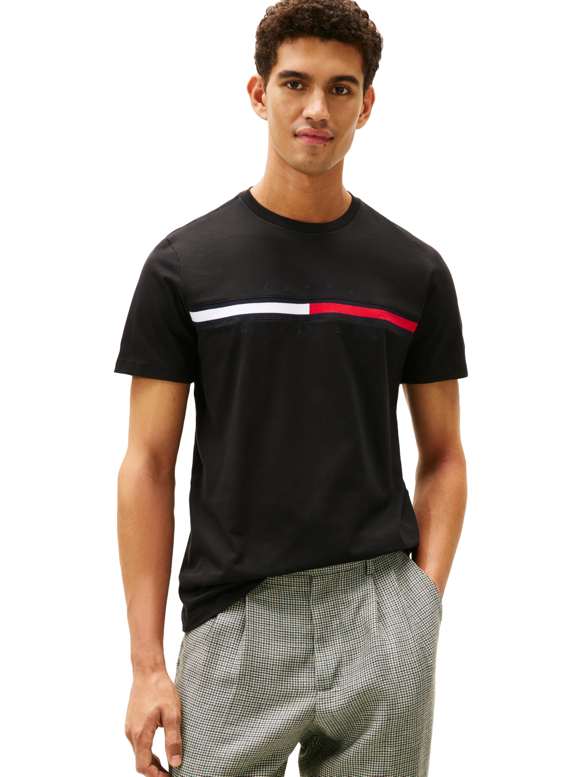 Tommy Hilfiger Men's Short Sleeve Signature Stripe Graphic T-shirt