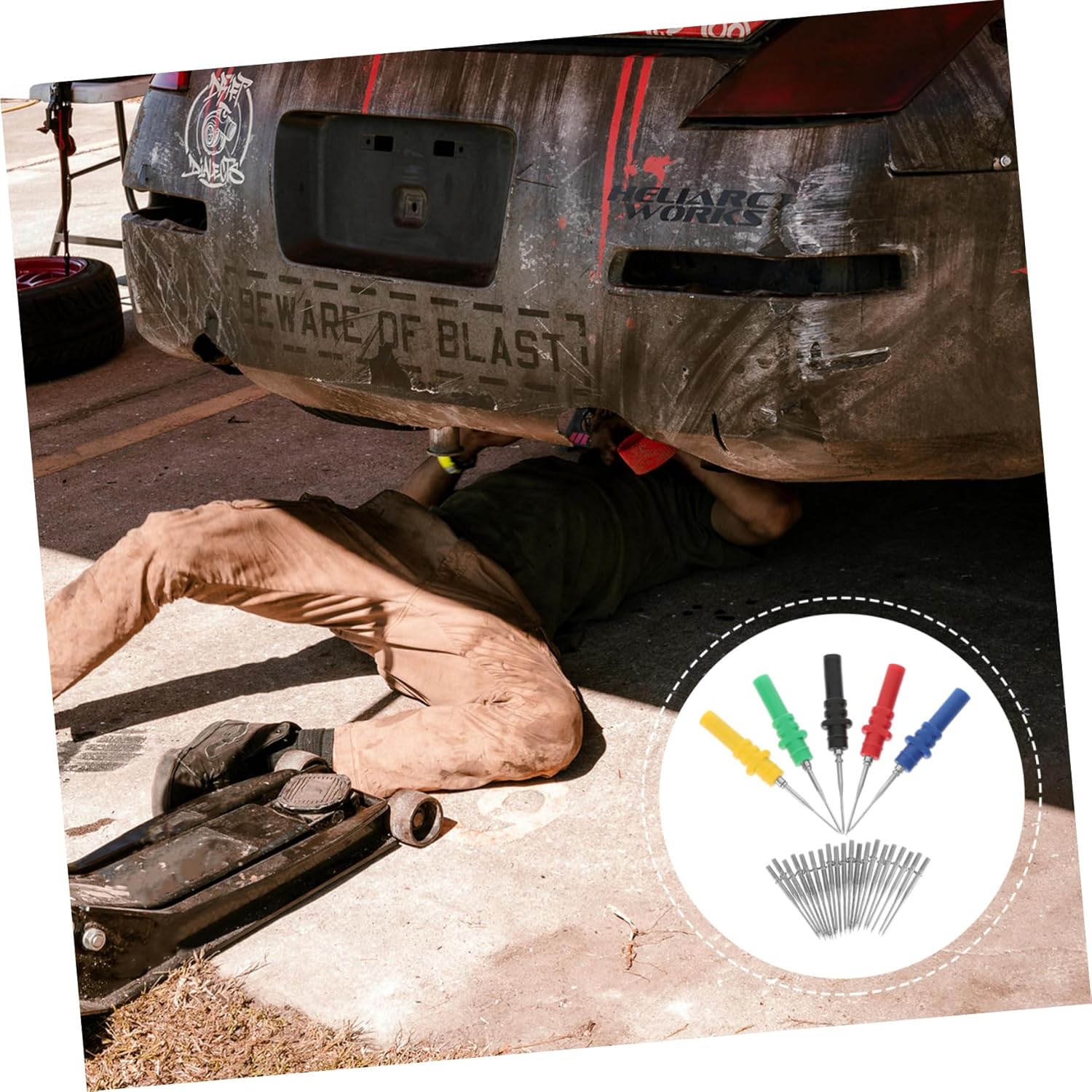 Cabilock 4sets Wire Piercing Probe Kit for Multimeter Testing Non-Destructive Electrical Probes for Automotive Repair Insulation Piercing Clip Tools