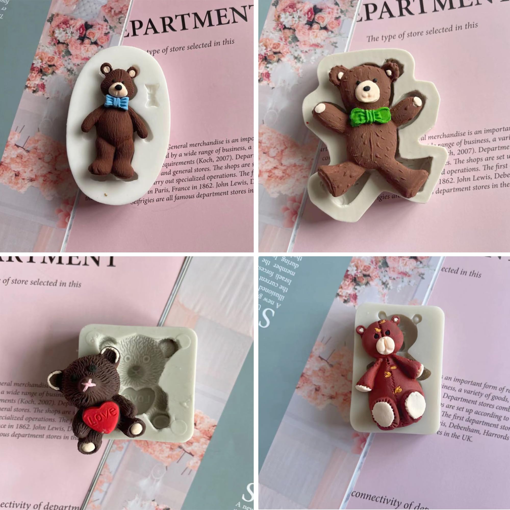 10 pezzi Formine per Biscotti Orsetto, Coppapasta, Stampi per Biscotti Forma di Orsacchiotto, Stampi Biscotti Metallo Candy Torta Cutter Fondente DIY Pasticceria Accessori