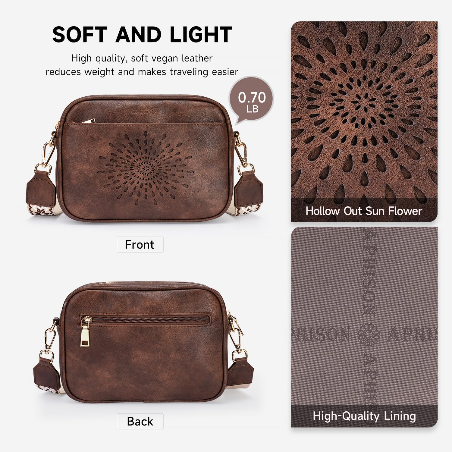 APHISON Quilted Crossbody Bags for Women Trendy,Vegan Leather Small Crossbody Purses Shoulder Handbags with Adjustable Strap - Image 6