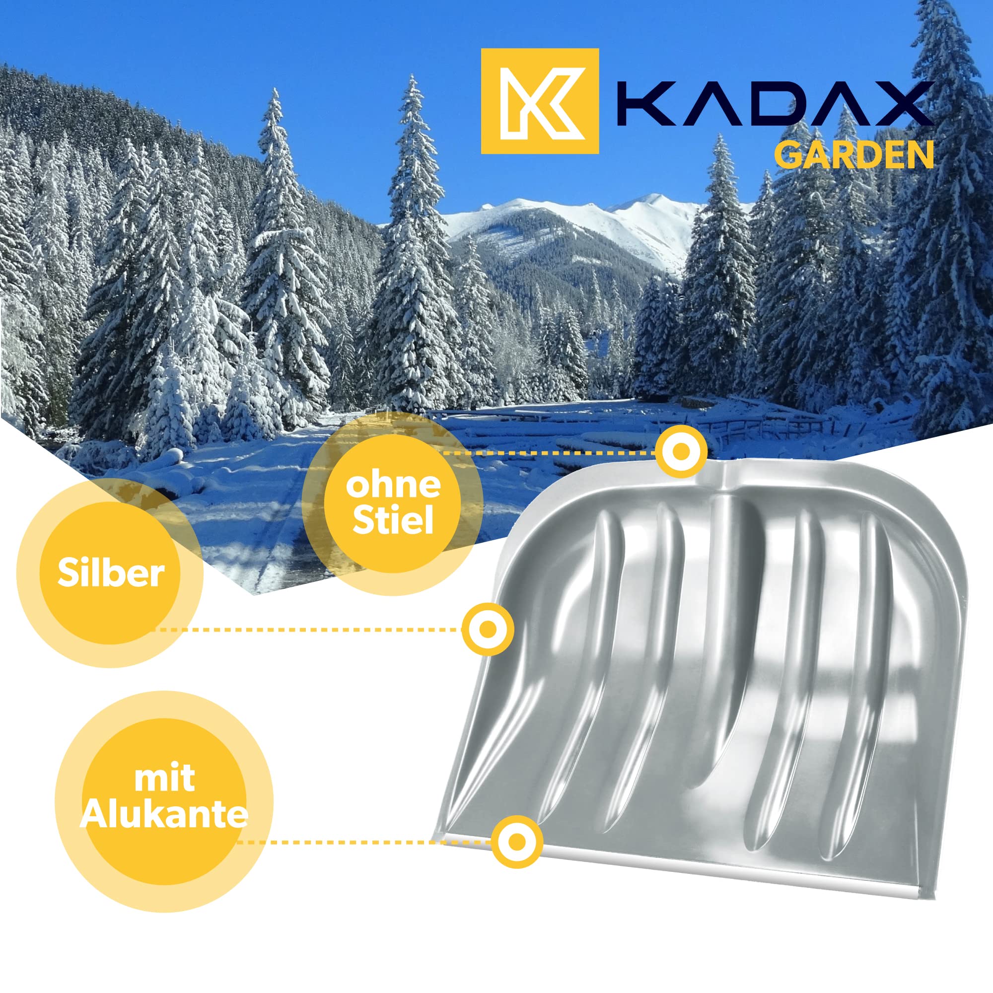 KADAX Snow Shovel, 49 Cm Wide, Snow Shovel Without Handle