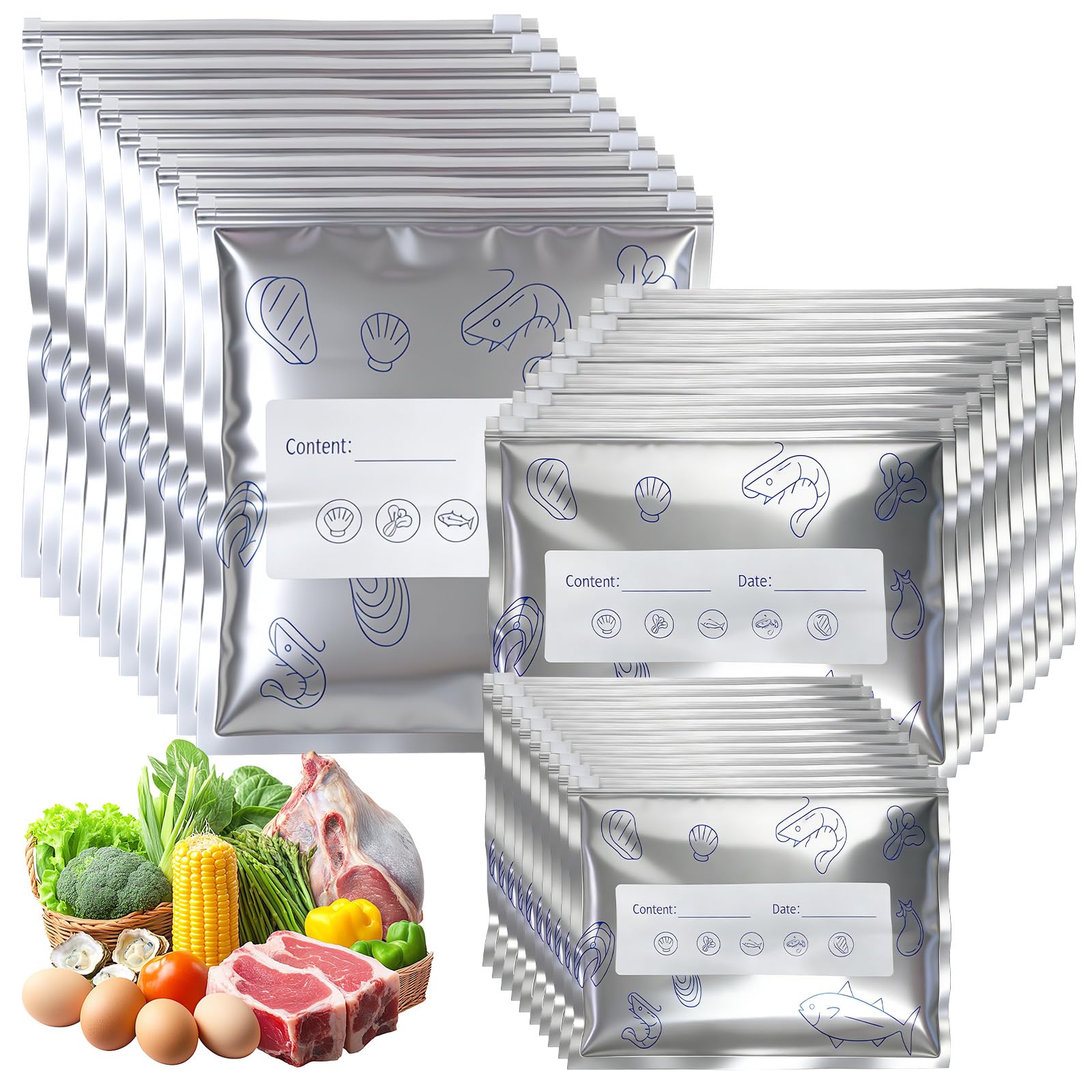 Bolsas de almacenamiento reutilizables de aluminio contra la humedad en la despensa