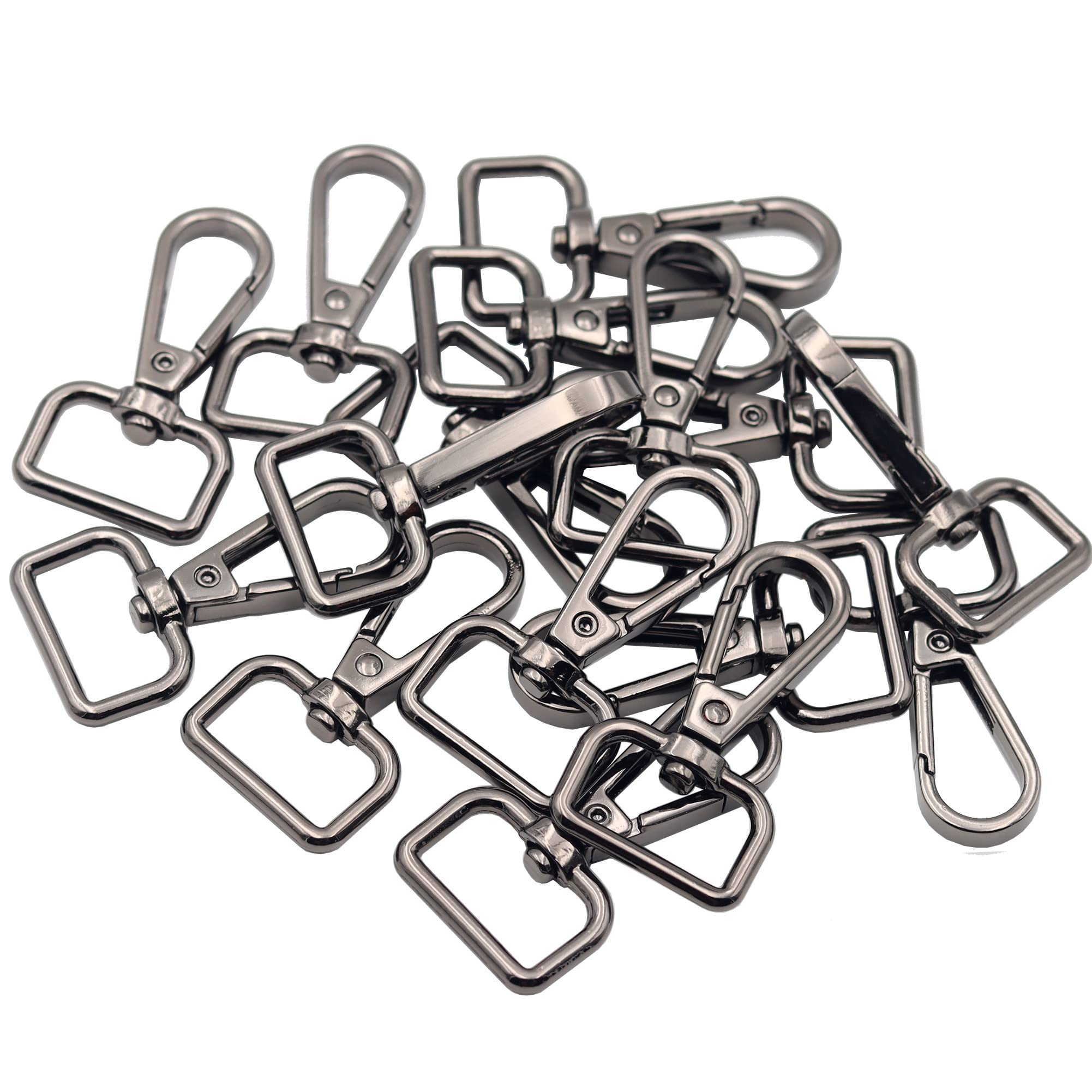 16 Pcs D Ring Swivel Lobster Claw Clasp, Push Gate Snap Hooks Trigger Clips (Gun Black, 3/4 inch)