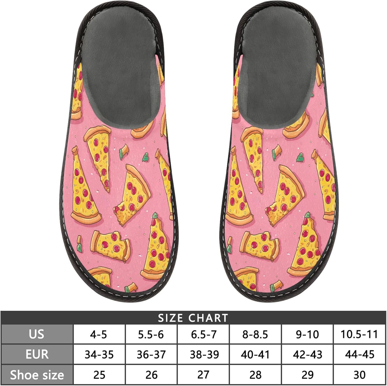 Funny Pizza House Slippers – Cozy Fuzzy Slippers for Guests, Washable & Disposable, Perfect for Shoeless Home, Spa & Hotel Use A111373