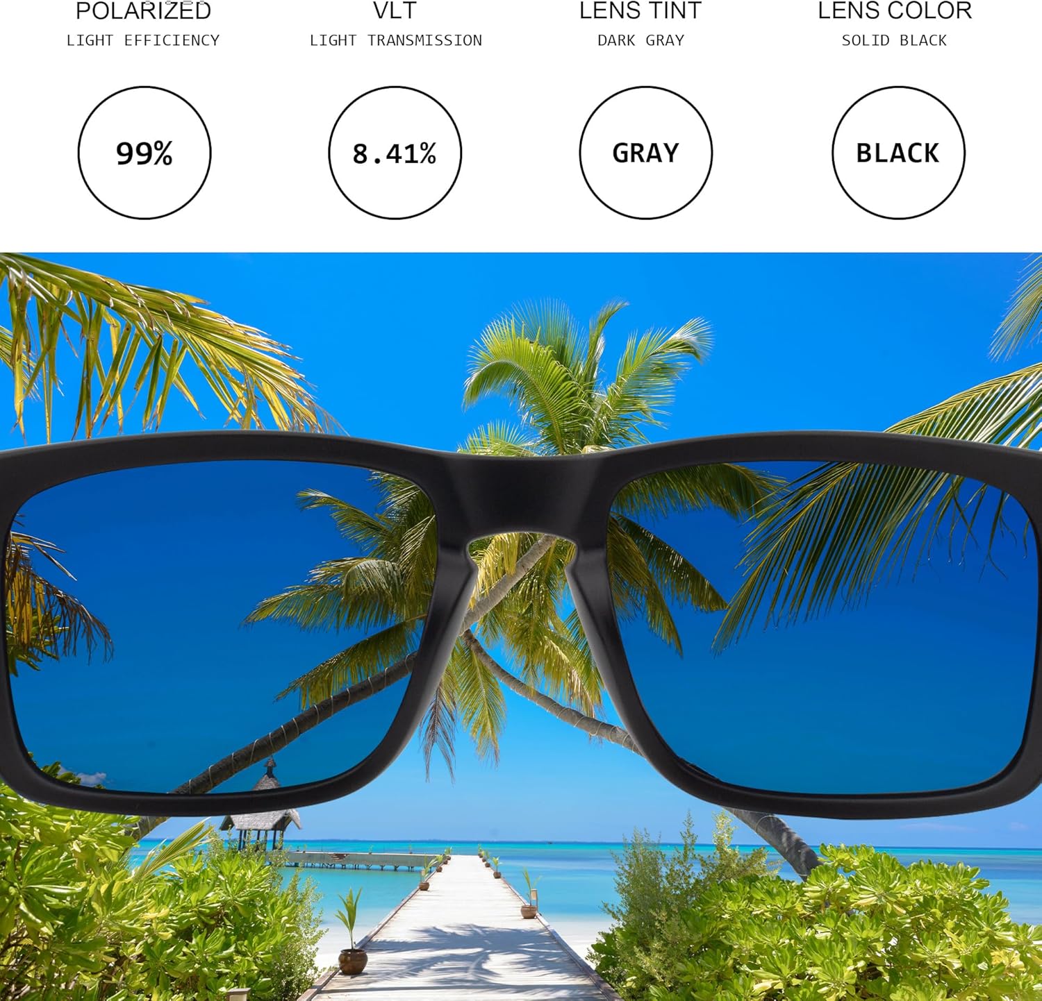 Rectangular Polarized Sports Sunglasses for Men Driving Fishing fashion UV400 Protection Shades - Image 6