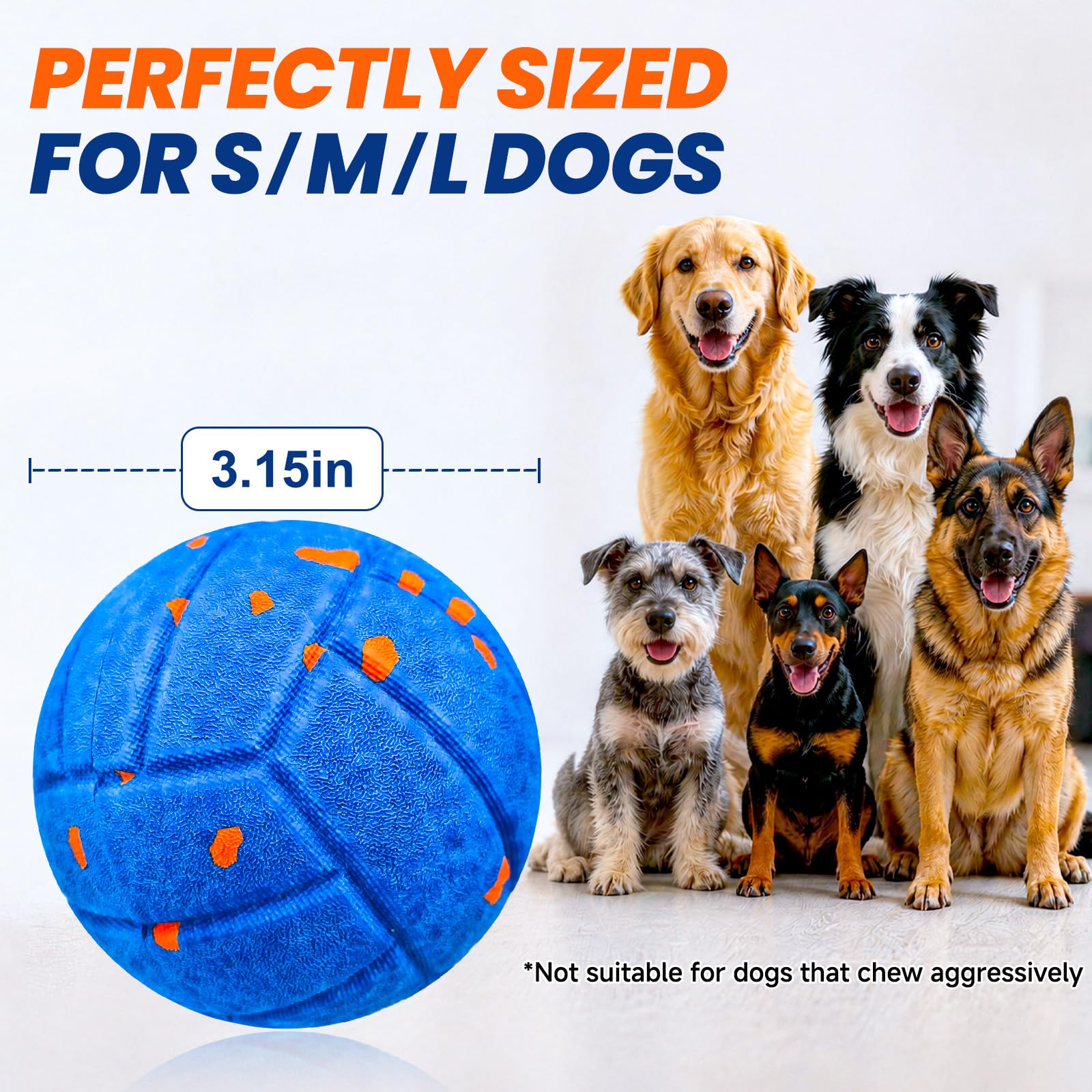 Juguete interactivo inteligente para perros para mantenerlos ocupados, movimiento automático, material E-TPU, 3 modos interactivos, IPX7 impermeable, recargable por USB, bola rodante activa para