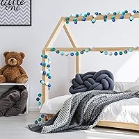 Vista 7 de Boao 2 guirnaldas de bolas de fieltro de lana de invierno de 6.5 pies, 24 bolas de pompones, decoración colgante de Navidad para pared, aula, hogar
