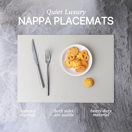 Miniatura 2 de Juego de 6 manteles individuales de piel sintética de vinilo, lavables, lavables, para cocina, mesa de comedor, resistentes al calor, impermeables,