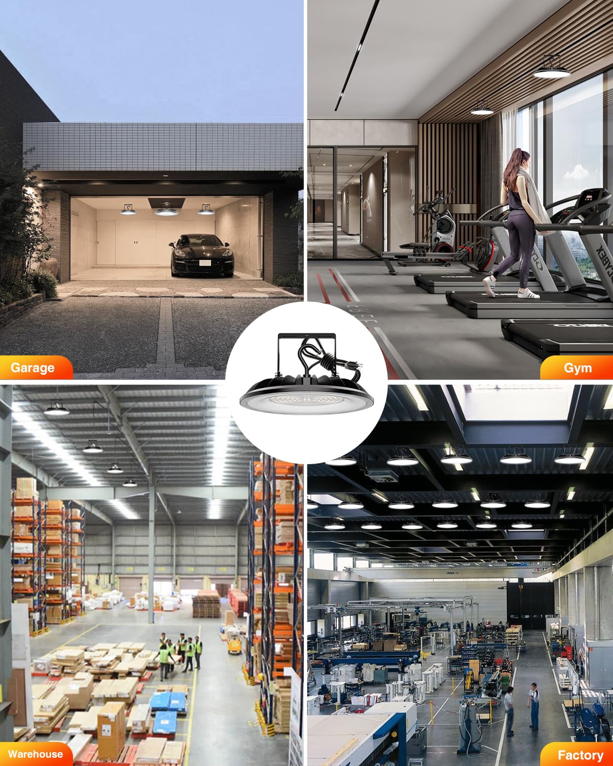 10 Pack UFO LED High Bay Light 150W 16500Lm 5000K High Bay Shop Lights UL Listed with US — view 9