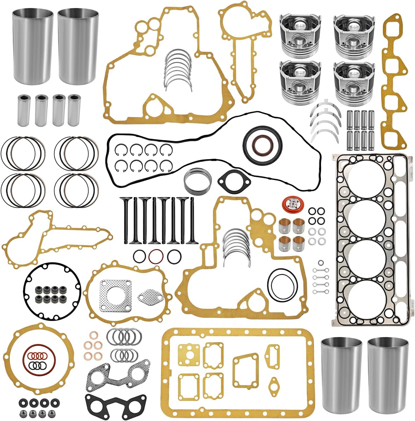 V2203 Engine Overhaul Rebuild Kit Compatible with Kubota V2203 V2203E V2203T V2203DI V2203M Engine Replacement for Bobcat 753 763 773