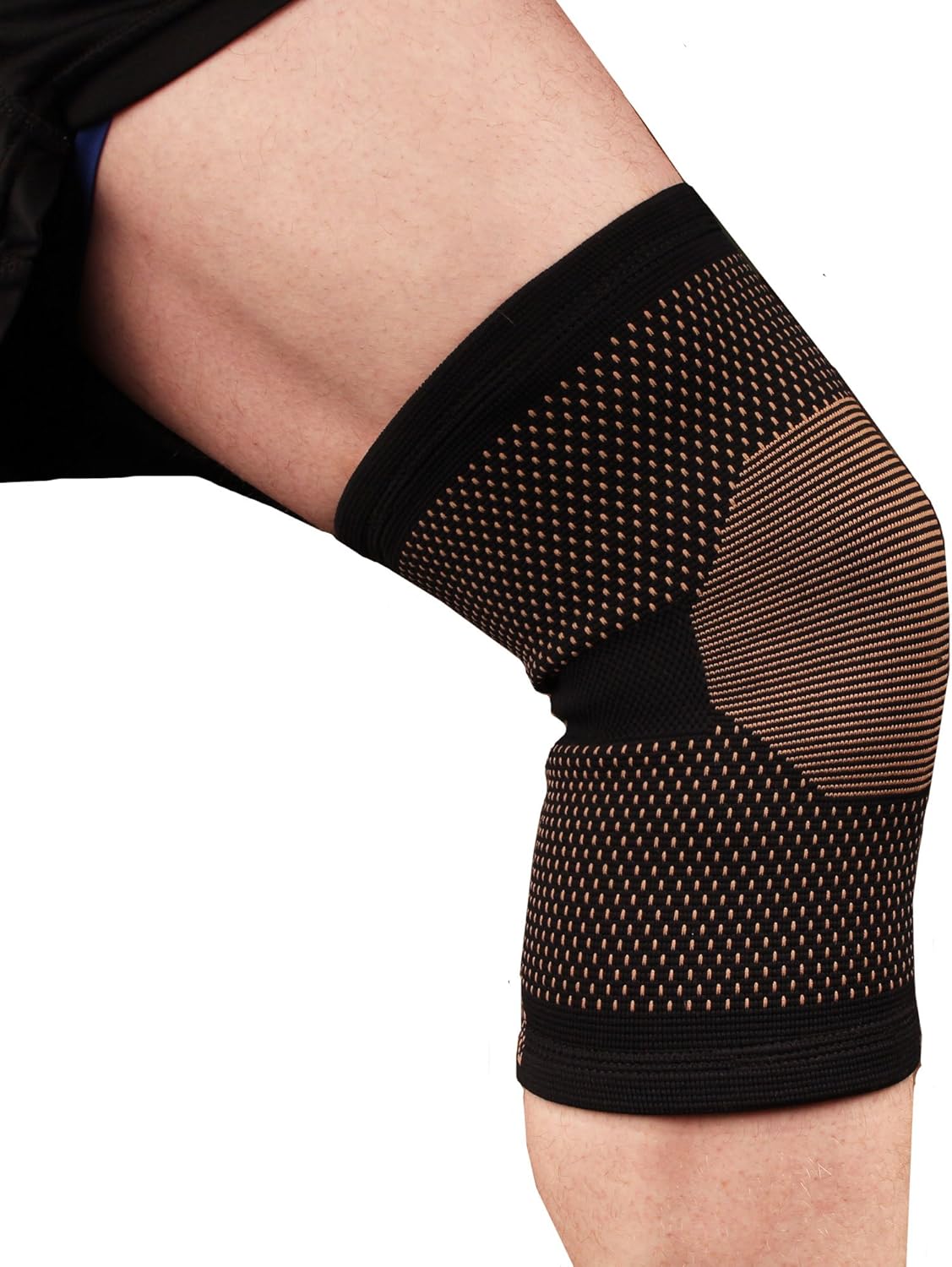 Copper D Copper Compression Knee Sleeve - Rayon from Bamboo Charcoal Copper Infused Knee Support Brace