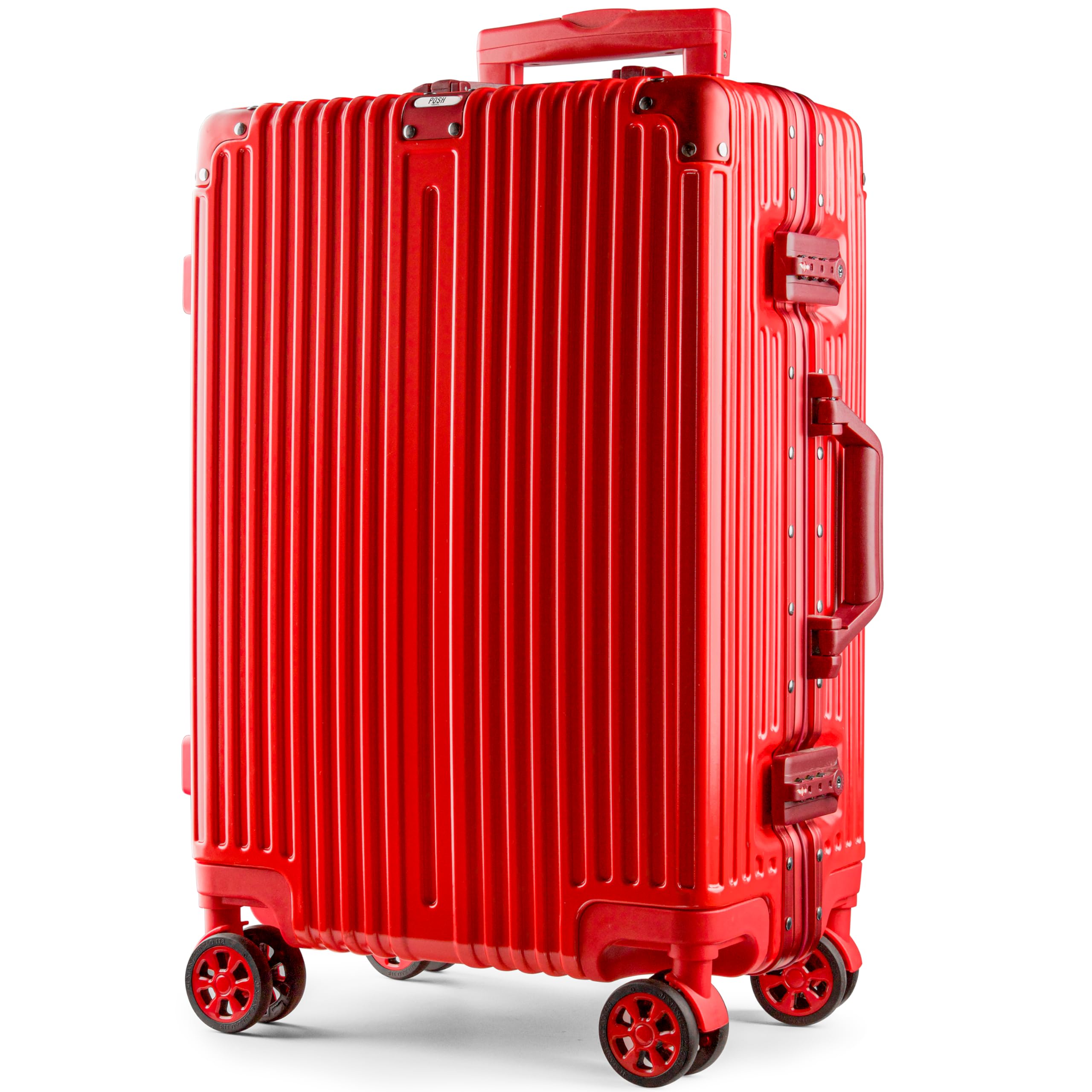 POSH Handgepäck Koffer M - Robuster Business Reisekoffer 38L - Hartschale 58x40x23 cm Polycarbonat Trolley mit Aluminium Rahmen & 2 TSA-Schlössern - Leise 360° Rollen - Inklusive Kofferschutzhülle