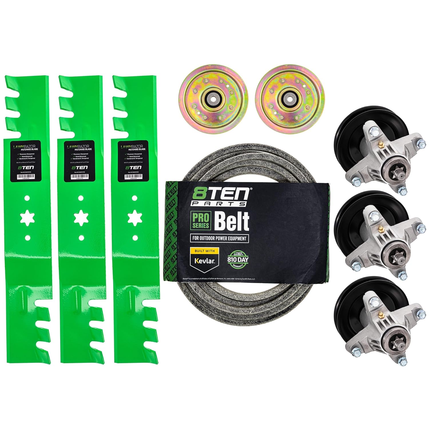 8TEN Deck Rebuild Kit for MTD Cub Cadet Huskee 54 inch LGT1054 SLT1554 LGTX1054 SLTX1054 Blade Spindle Belt Idler