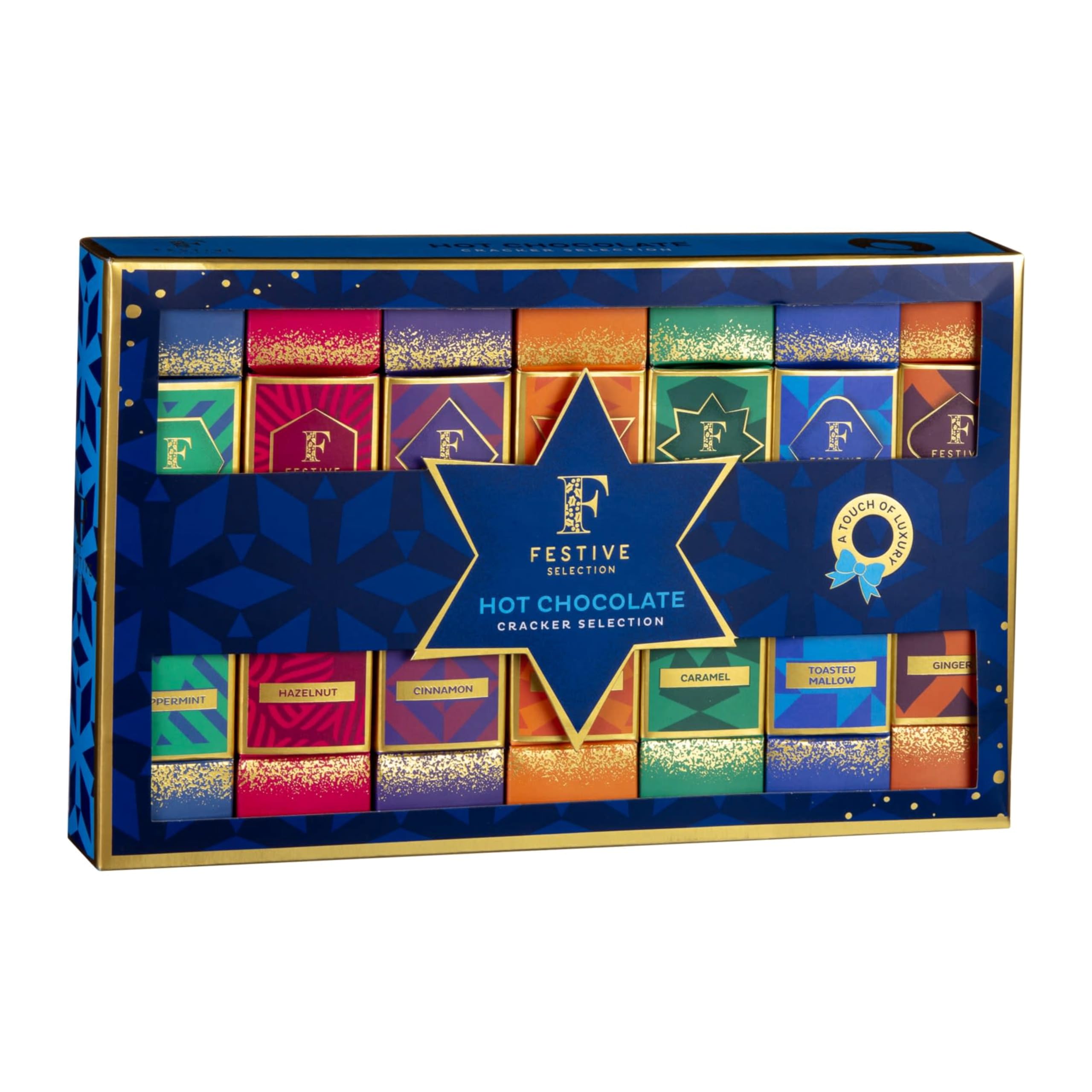 Hot Chocolate Christmas Crackers Selection 7pk Gift Set | An Assortment of Deliciously Divine Instant Options Hot Chocolate Mix | Mini Marshmallows | Christmas Gifts for Women Men Kids