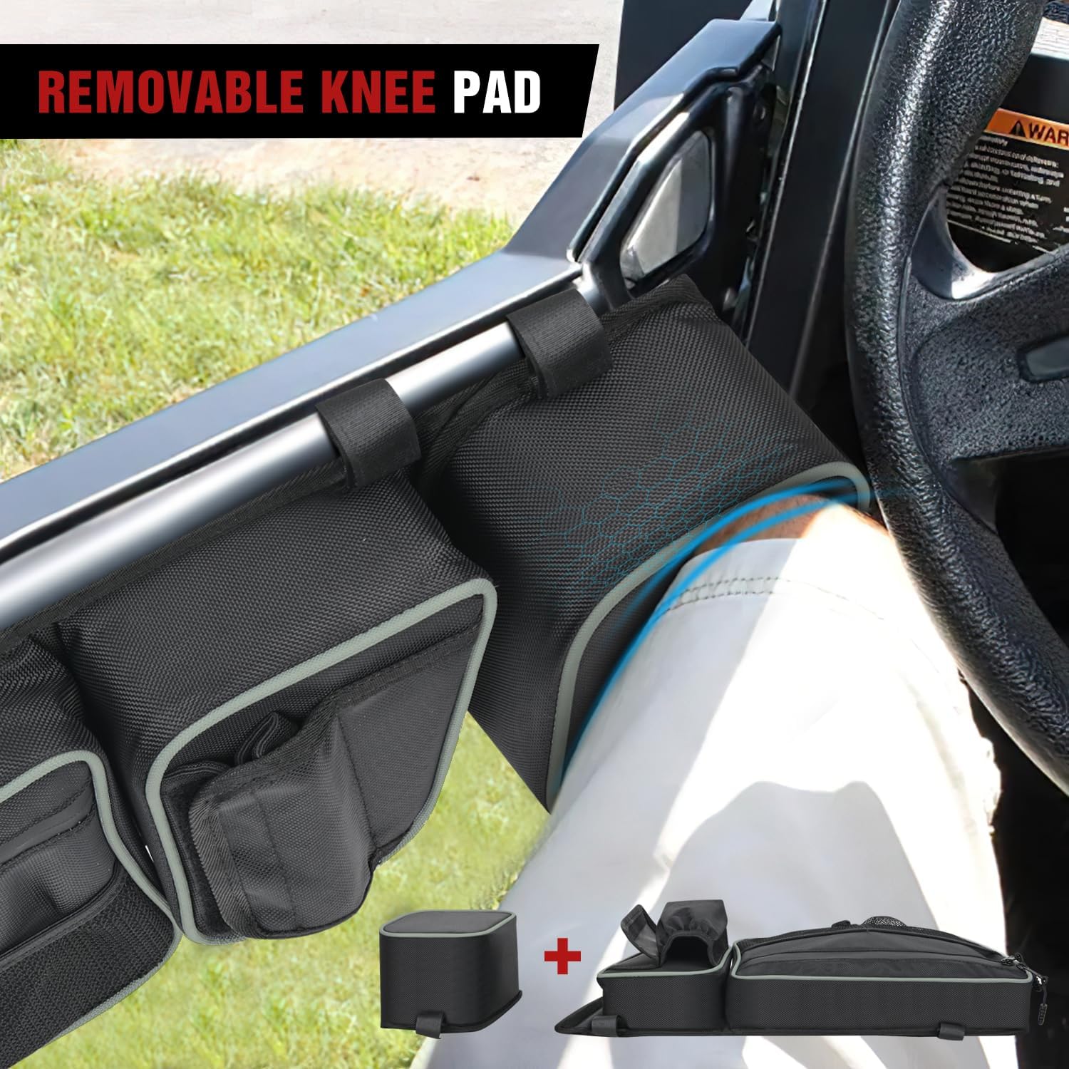 Frokom X3 Door Bags,Door Storage Bags Compatible with Can Am Maverick X3 MAX Turbo R X DS RS RR XMR XRC 2017 2018 2019 2020 2021 2022 2023 2024-with Cup Holder and Removable Knee Pad