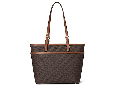 MICHAEL Michael Kors Winston Medium Top Zip Pocket Tote Handbags Brown/Acorn, Canvas/Polyester/Polyurethane
