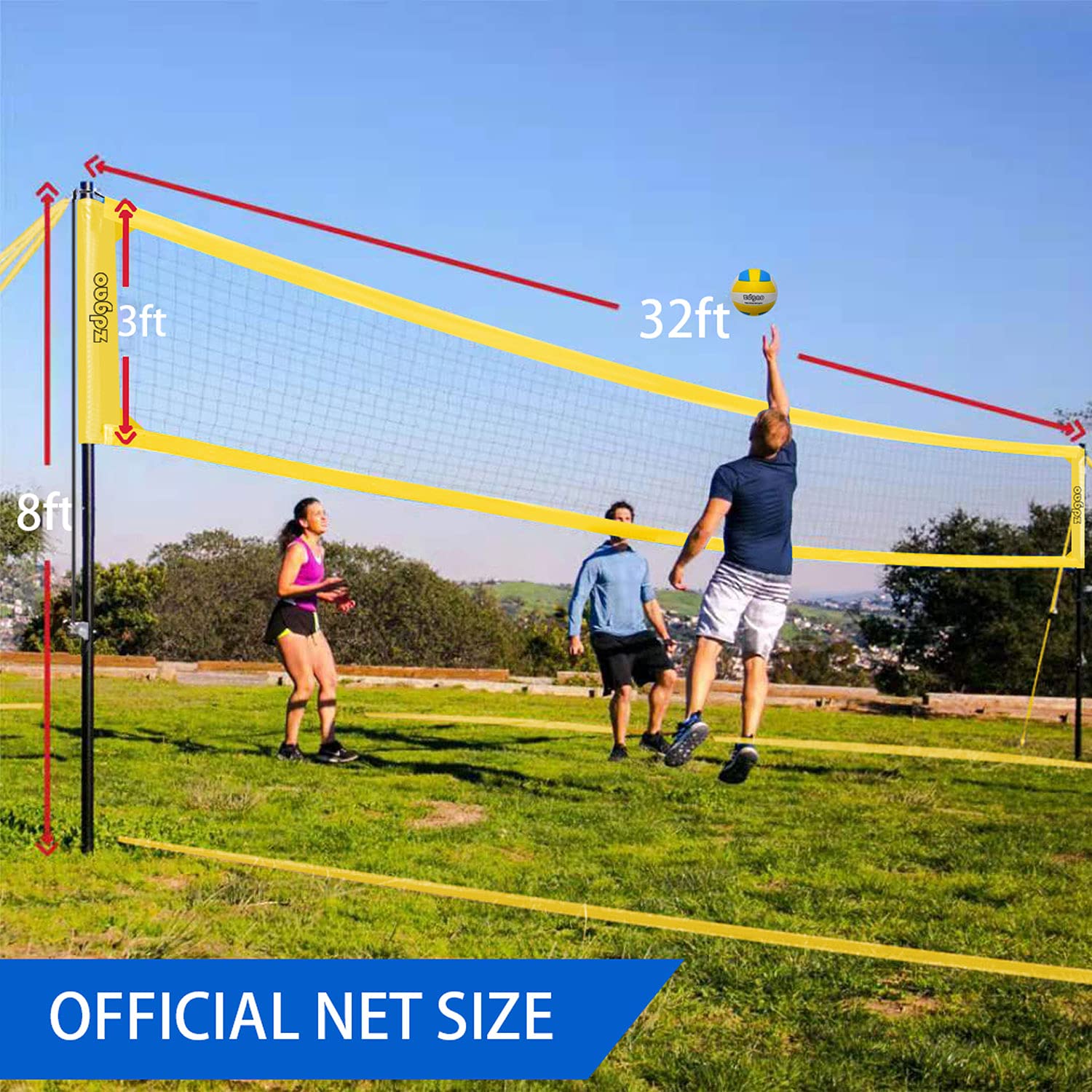 Buy Zdgao Volleyball Net Outdoor Professional Volleyball Set with
