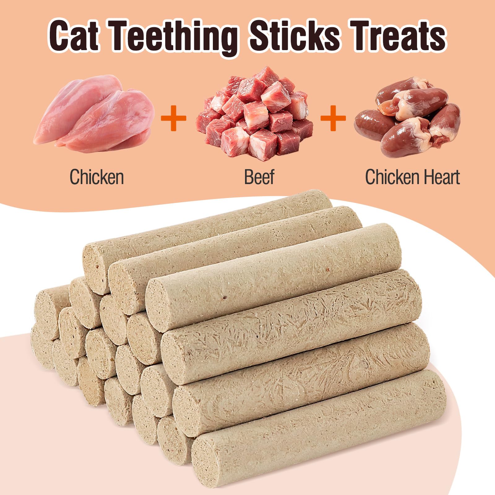 Snack Liofilizado de Pollo para Gatos, Carne de Vacuno Crujientes Snack para Gato Perros, Golosinas para Gatos Icas en Proteínas
