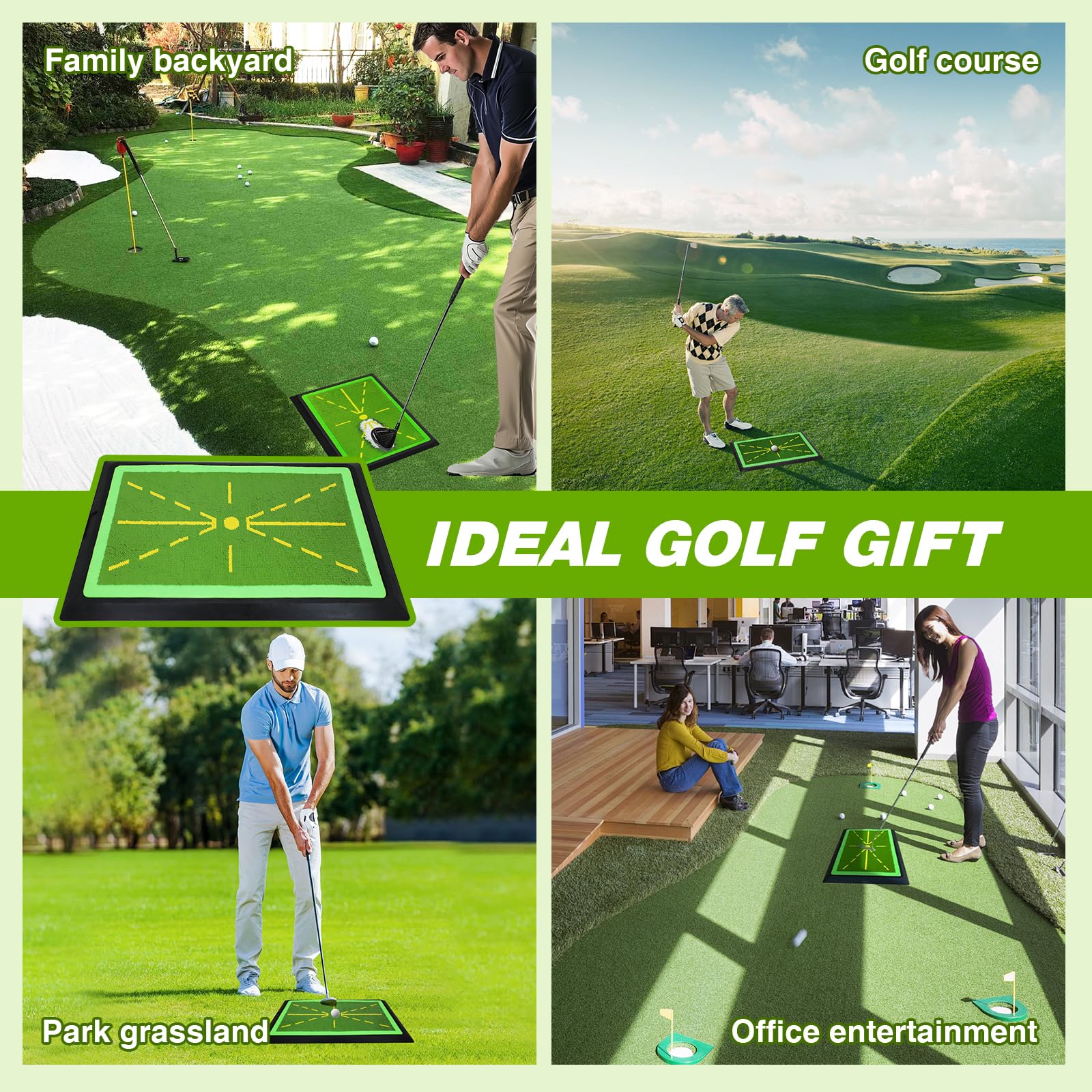Tappetino da Golf & Tappetino per Swing – Tappetino di Allenamento con Base in Gomma Antiscivolo per Colpire la Palla con Precisione e Feedback dello Swing - per Principianti ed Esperti