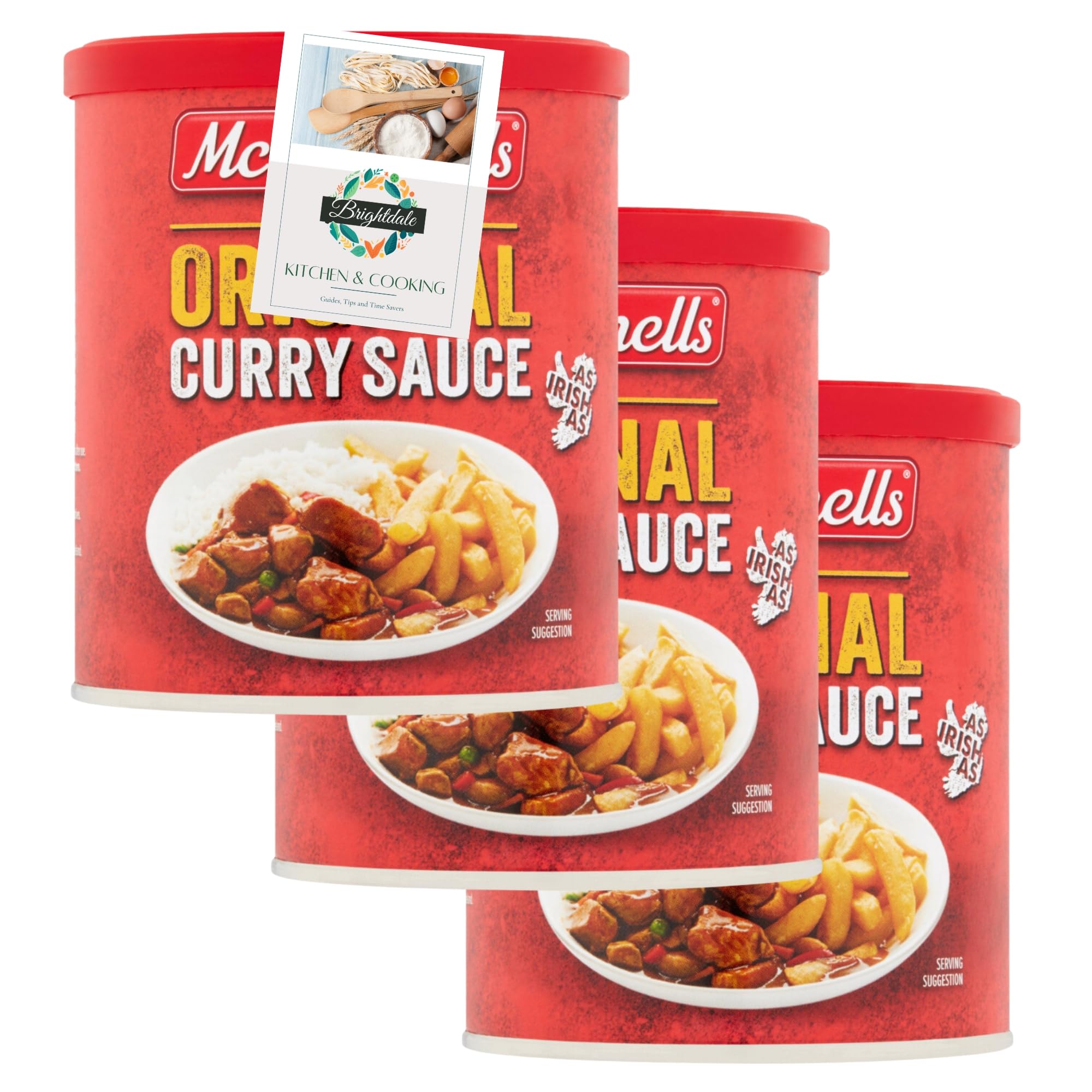 Curry Sauce Bundle with Mcdonnells Curry Sauce 250g 3 Pack + Brightdale Kitchen Booklet
