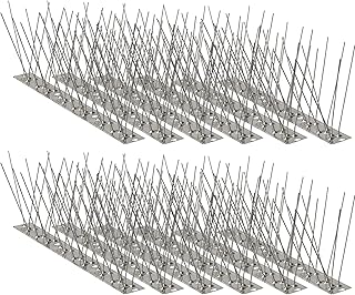 Bird Spikes,12Pcs,Stainless Steel Spikes with Base,Keep Woodpeckers Pigeon Raccoons Away,Anti Climb Spikes for Graden Patio Fence,9.84Ft