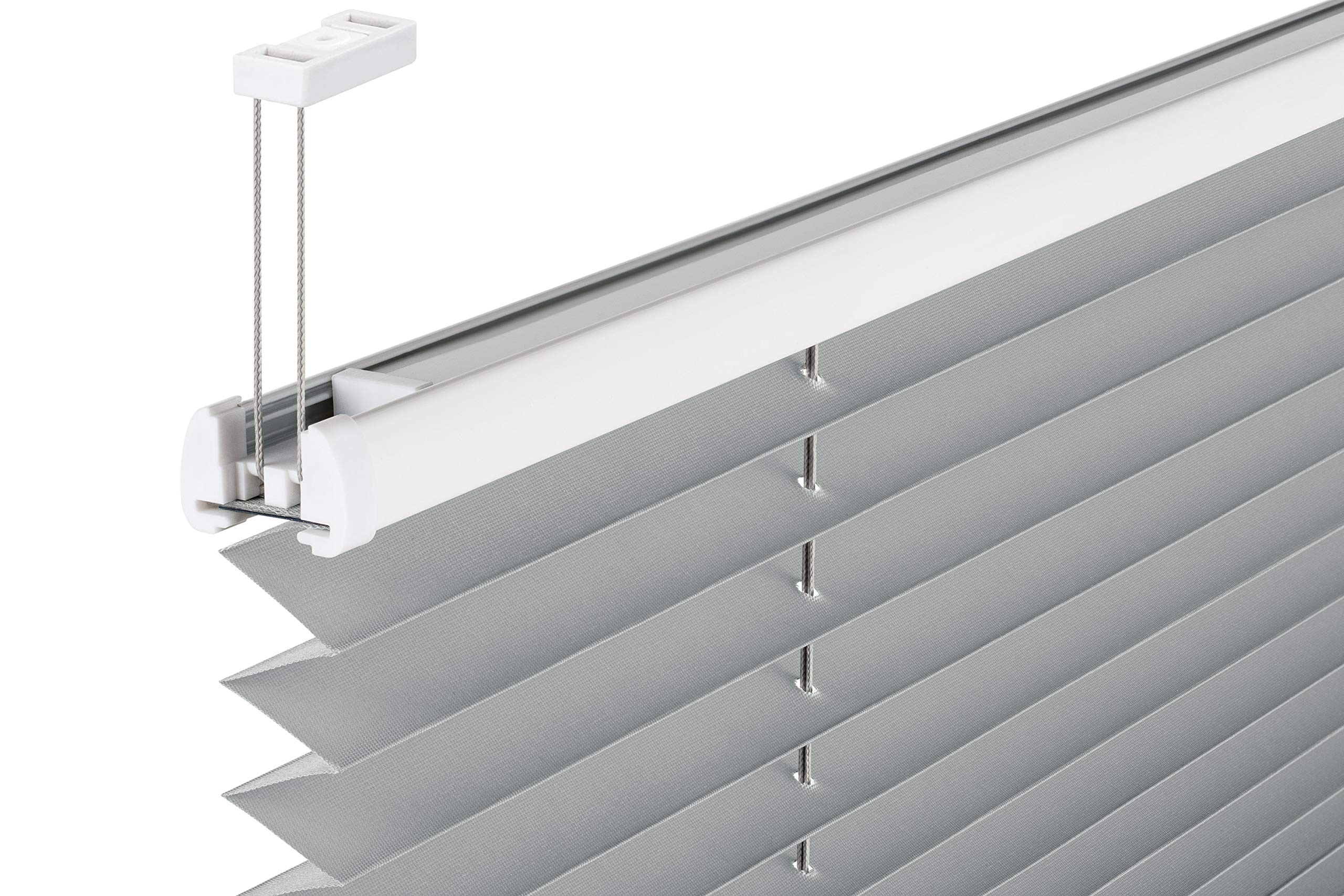 SchattenFreude Plissee nach Maß für Fenster & Tür | Zum Anschrauben in der Glasleiste | Silber, Breite: 200-500mm x Höhe: 1501-2000mm