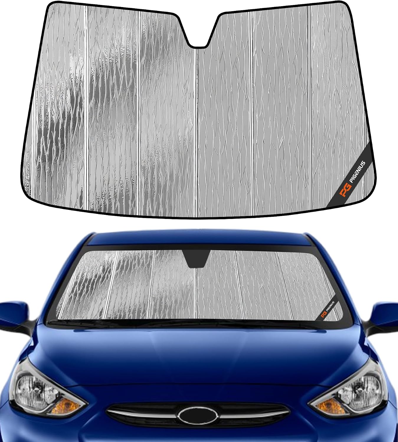 Pigenius Windshield Sunshade for Hyundai Accent Sedan 2012-2017, Front Window Sun Shade - Safeguard