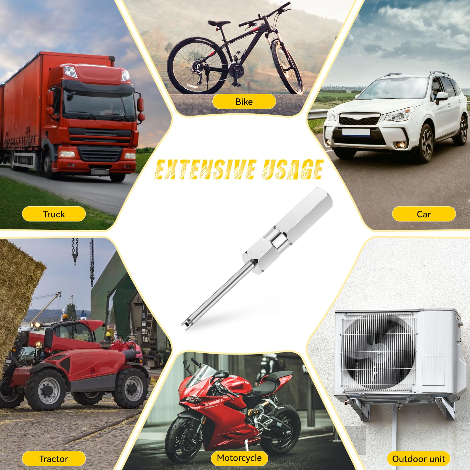 Jeffdad Ventilausdreher, Metall Ventileinzieher Autoventil Schlüssel Einzelkopf Ventilkern Entferner Ventileinsatzentferner Reifenventilentferner für Auto Fahrrad Reifenventil Reparaturwerkzeug