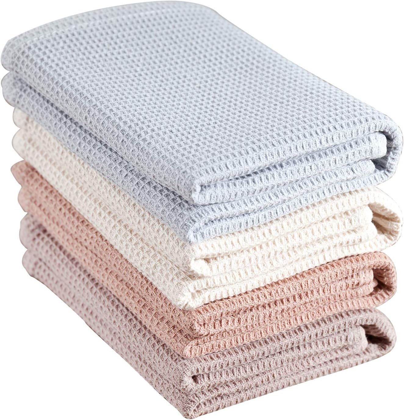 PY HOME & SPORTS Dish Towel Set, 100% Cotton Waffle Weave Kitchen Towels 4 Pieces, Super Absorbent (17 x 25 Inches, Set of 4) PY HOME & SPORTS Dish Towel Set, 100% Cotton Waffle Weave Kitchen Towels 4 Pieces, Super Absorbent (17 x 25 Inches, Set of 4)