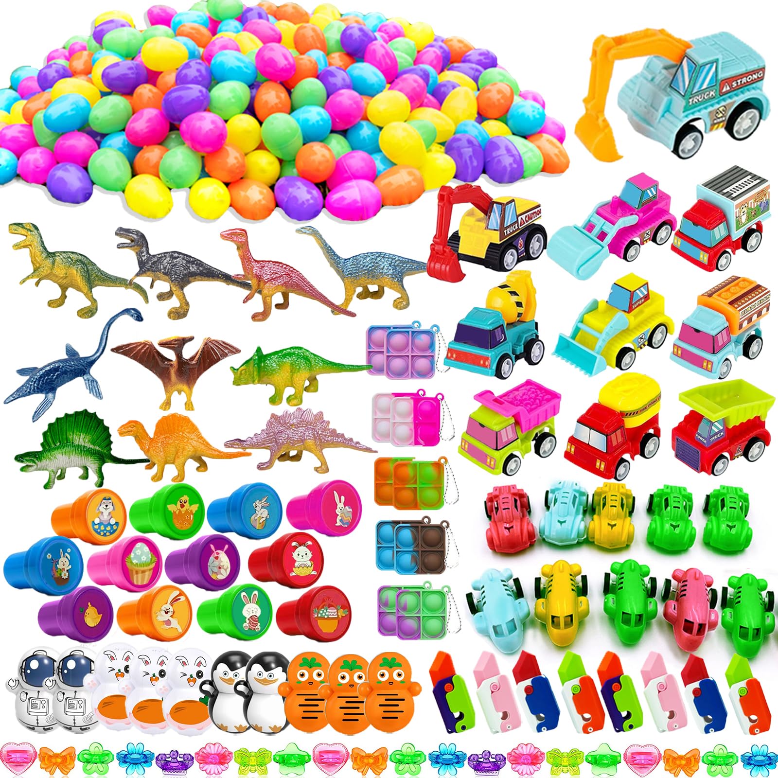 80 PCS Easter Egg Fillers with Toys Inside, Plastic Prefilled Easter Eggs, Filled Eggs Easter Basket Stuffers Party Favors for Kids Easter Egg Hunt Gift for Boys Girl