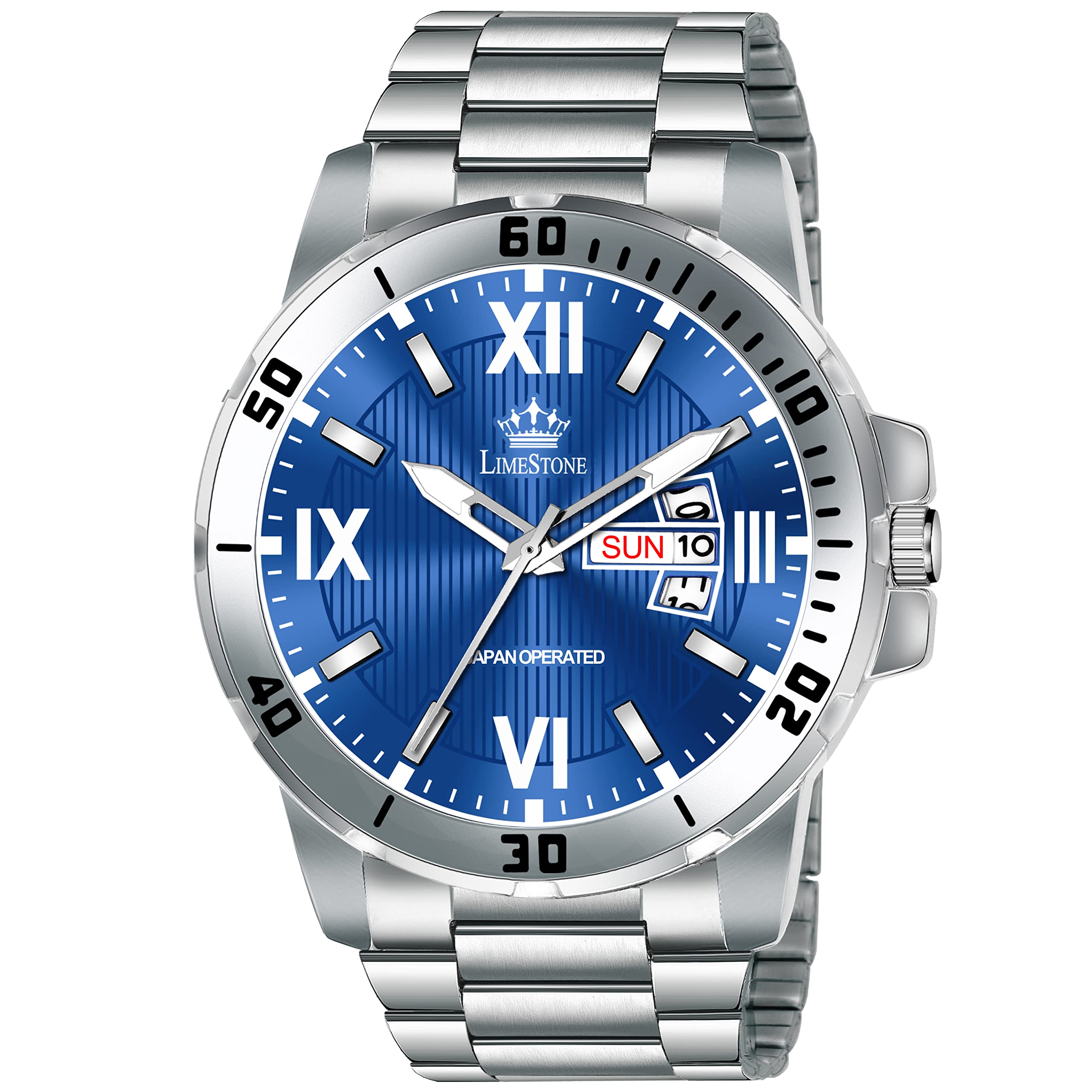LIMESTONE Day and Date Functioning Steel Strap Adult Boys Quartz Analog Watch - for Men (B0B5R784V5) Amazon Price History, Amazon Price Tracker