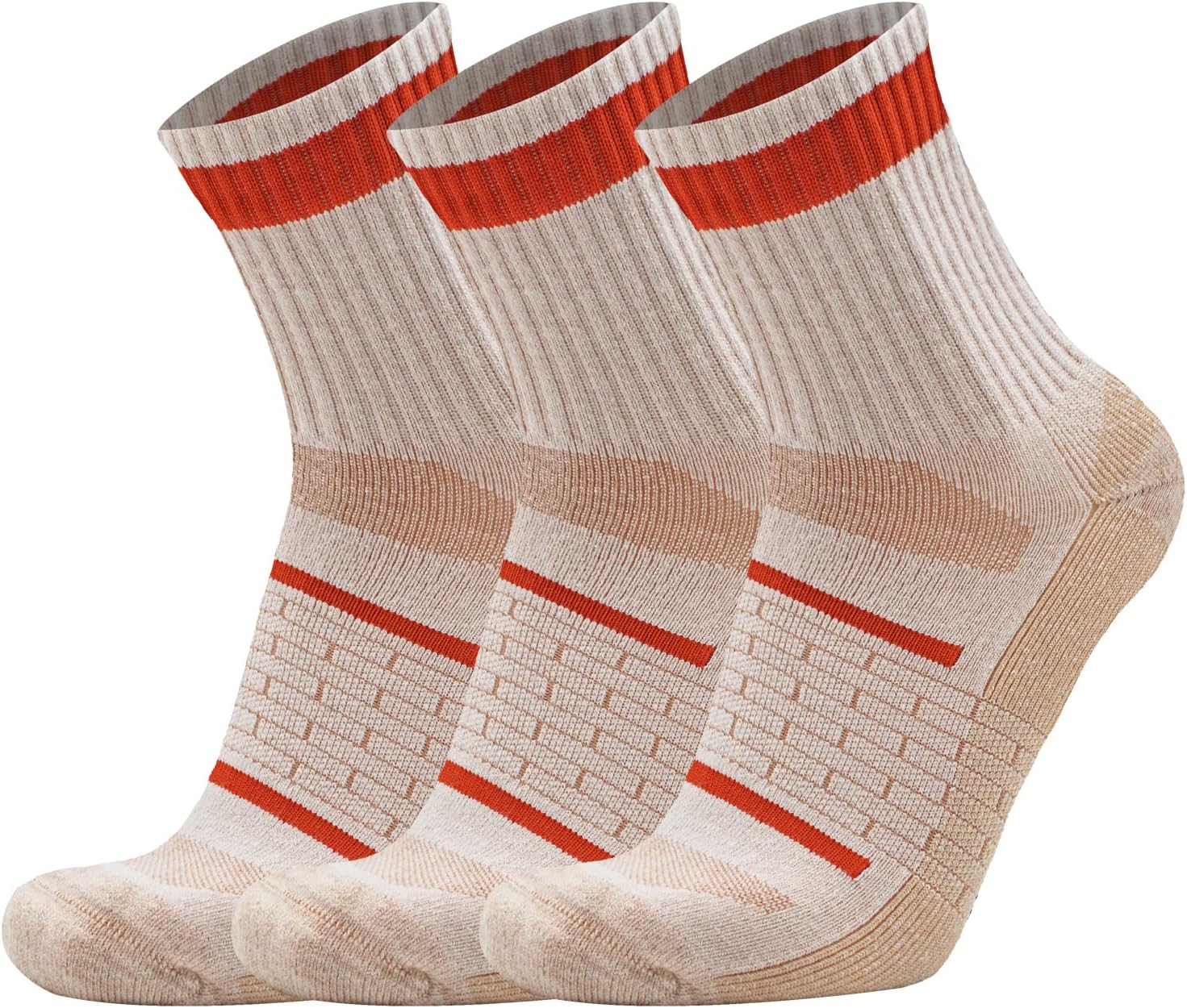 Busy Socks 3 Pack Men's Merino Wool Running Quarter Socks Womens Ankle Thick Cushioned Athletic Socks for Hiking Walking