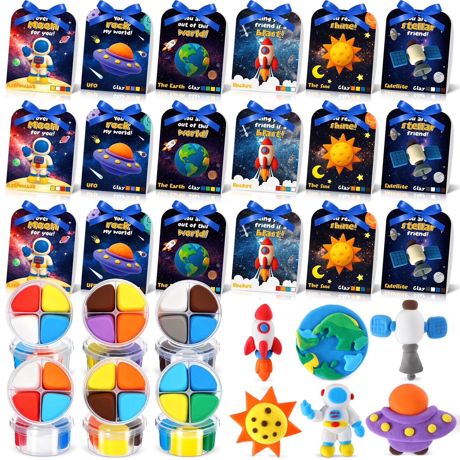 Capoda 30 juegos de arcilla de secado al aire espacial, kit de manualidades para el día de San Valentín, kit de manualidades para modelado, artes y manualidades, regalos de San Valentín, kits de