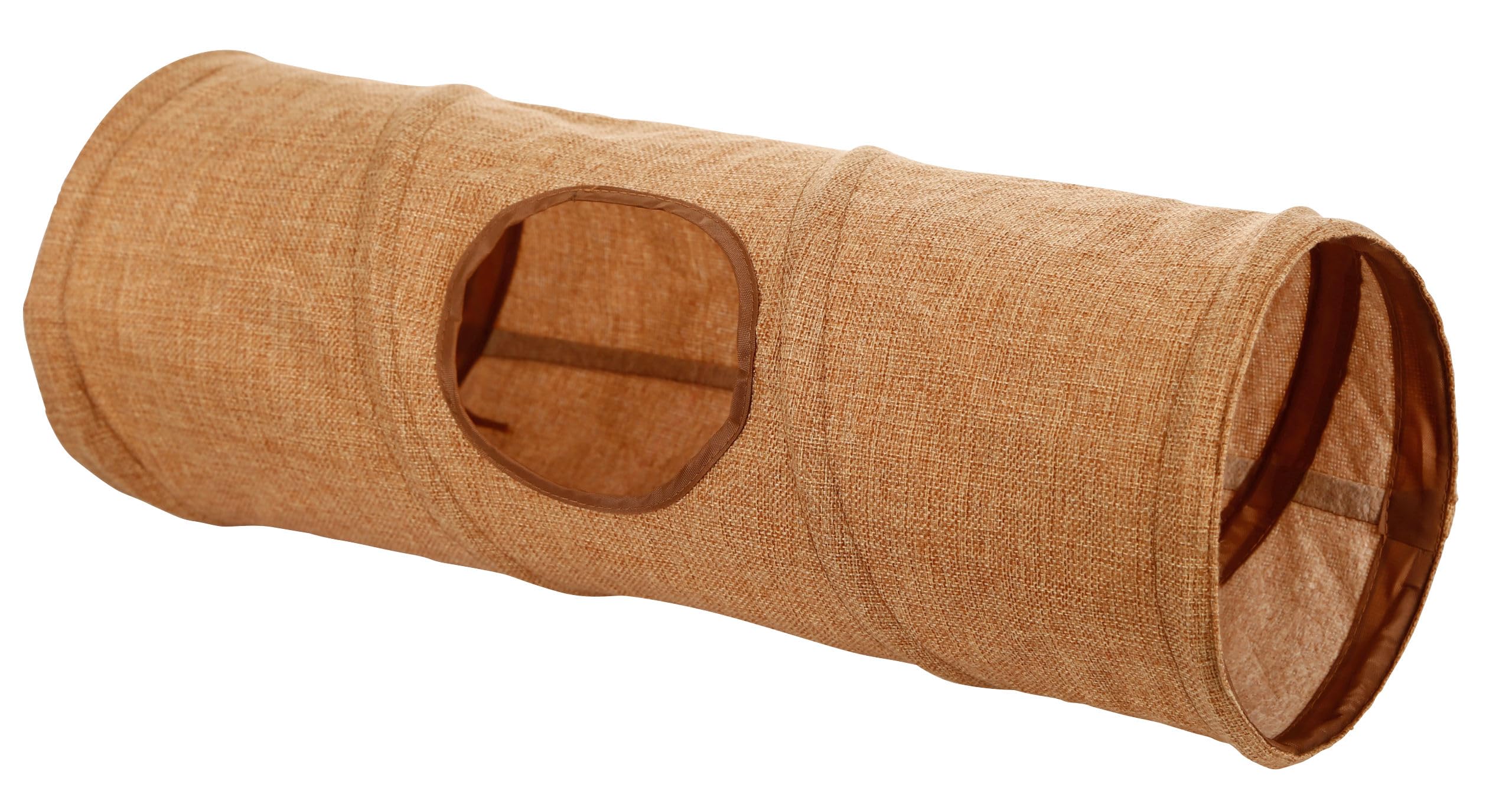 Kerbl Pet Tunnel pour rongeurs, Tunnel de Jeu, Jouet pour rongeurs, Marron, 50 cm, Ø 18 cm, Toile, Rongeurs, Peu encombrant, 3 entrées