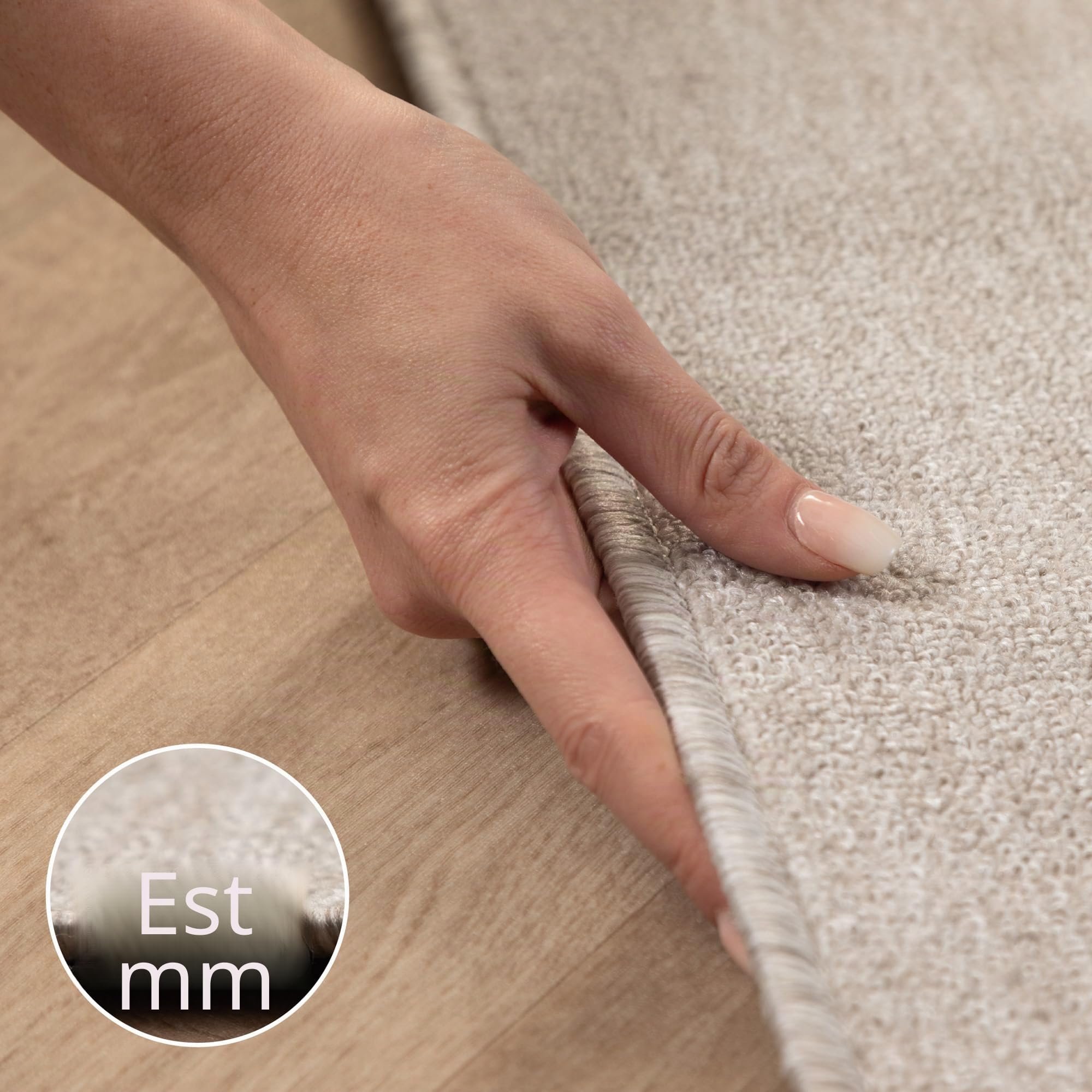 Carpettex Tapis à Poil Court en Tissu Plat, Tapis à Boucle mélangée, Facile à Entretenir, adapté pour Le Salon et la Chambre à Coucher, Couleur: Crème, Taille: 200 x 290 cm